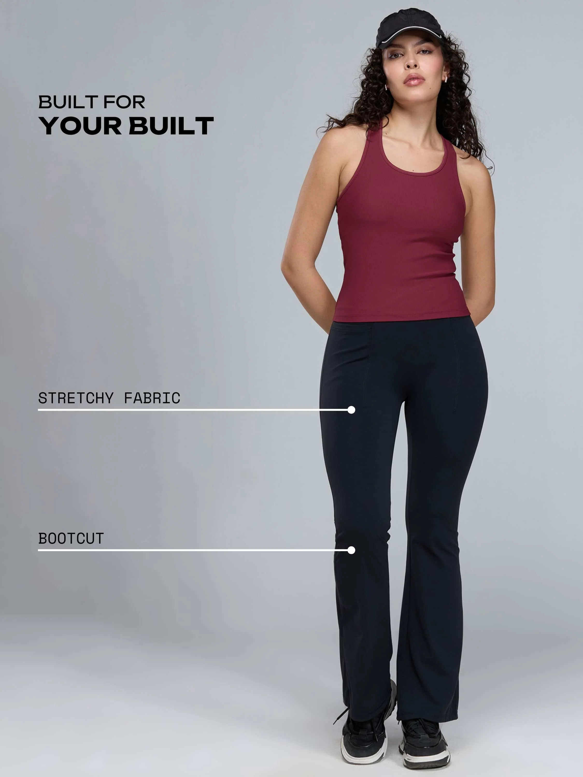 Obsidian Black Extra Tall Hourglass Flared Leggings - Image 3