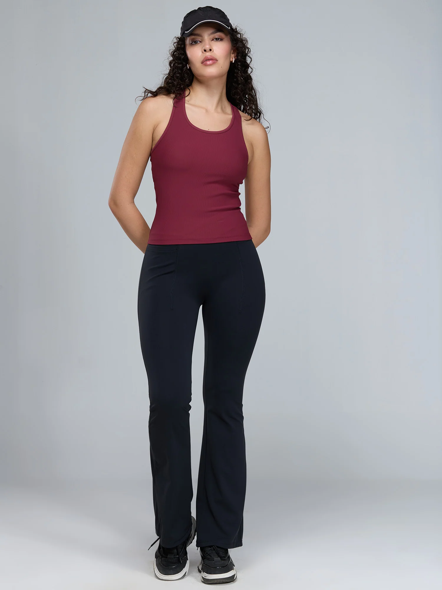 Obsidian Black Extra Tall Hourglass Flared Leggings - Image 8