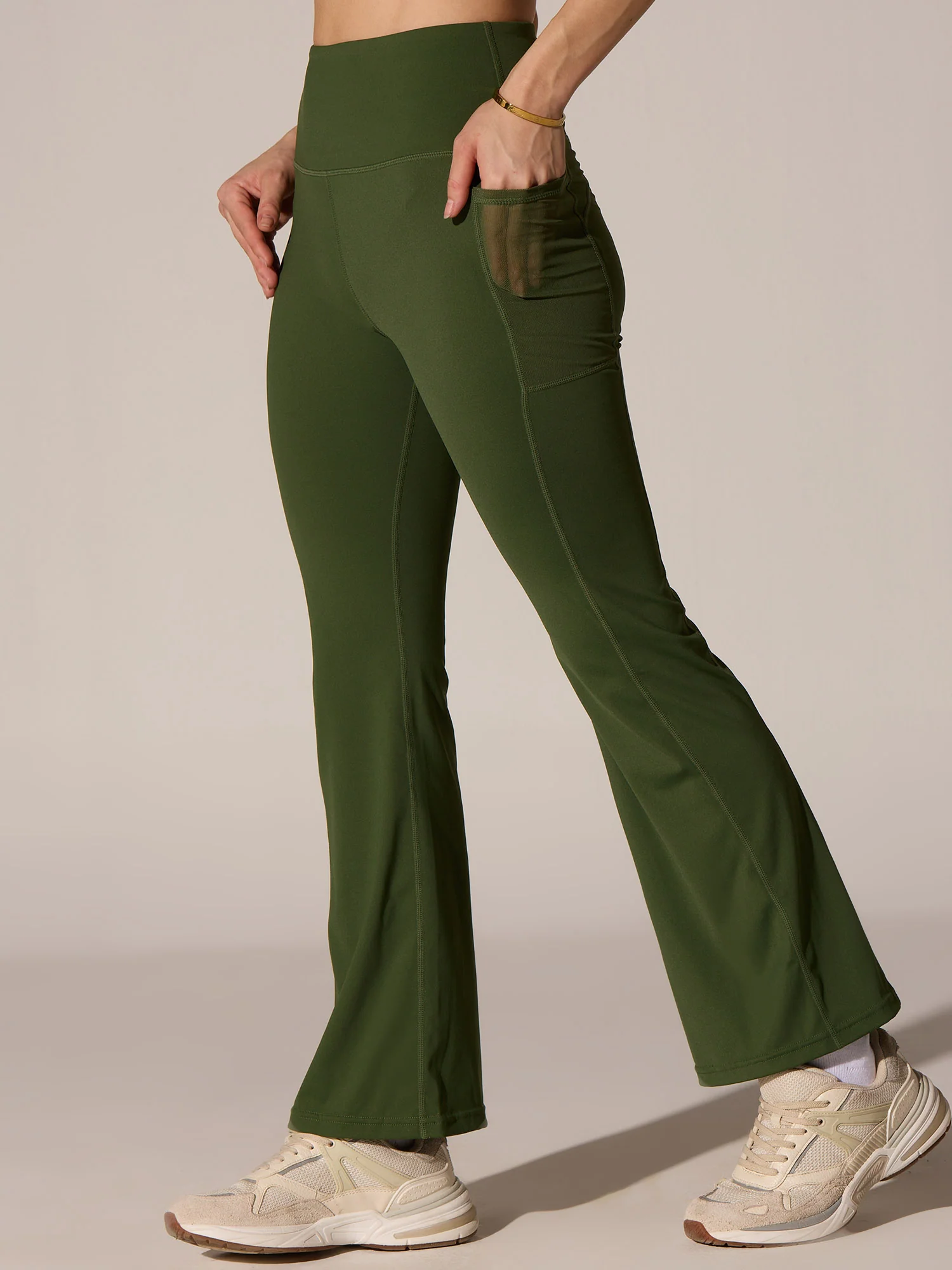Olive All-Day Flex Flare Pants - Image 3