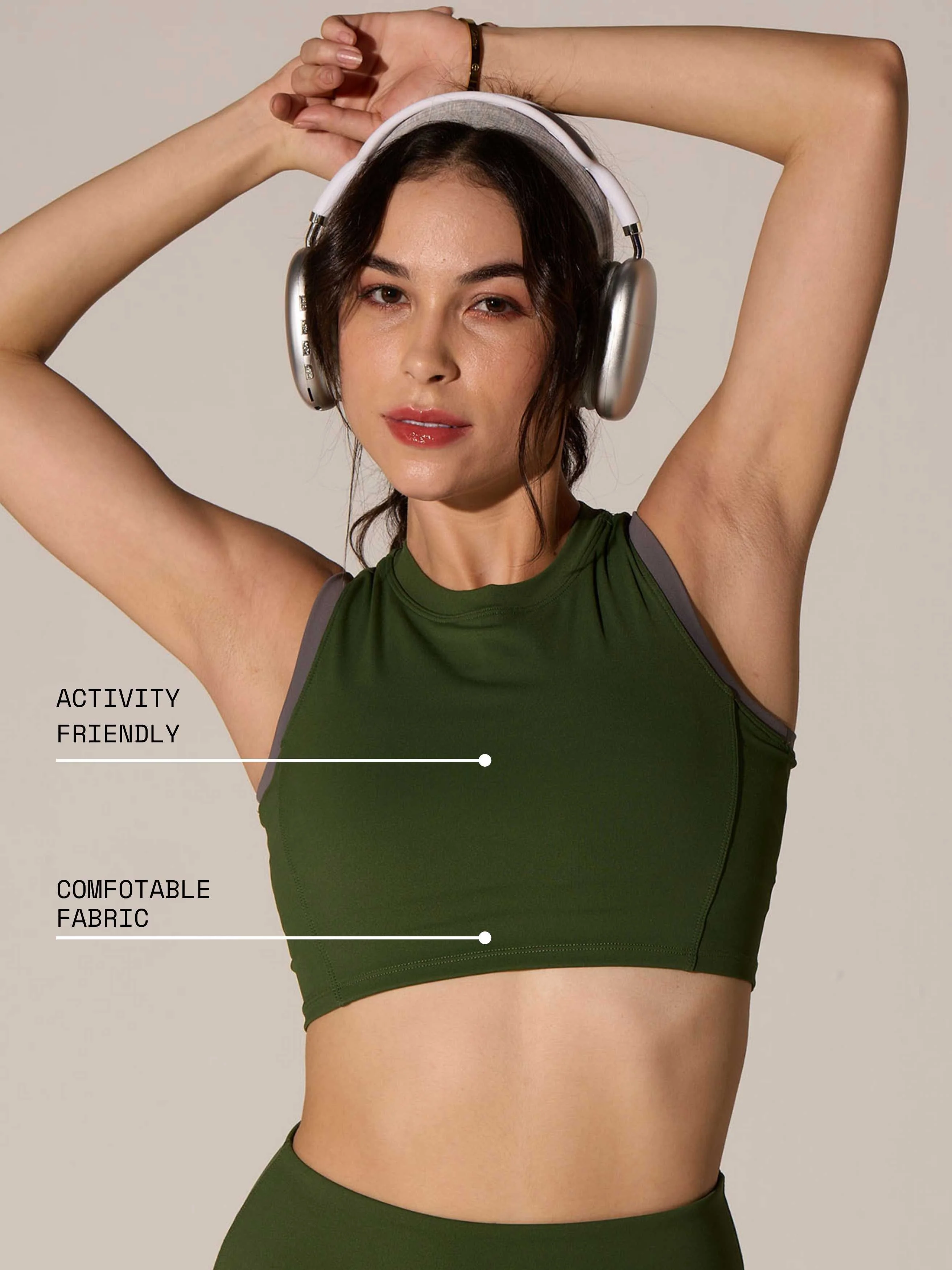 Olive In-Vest Sports Bra - Image 6