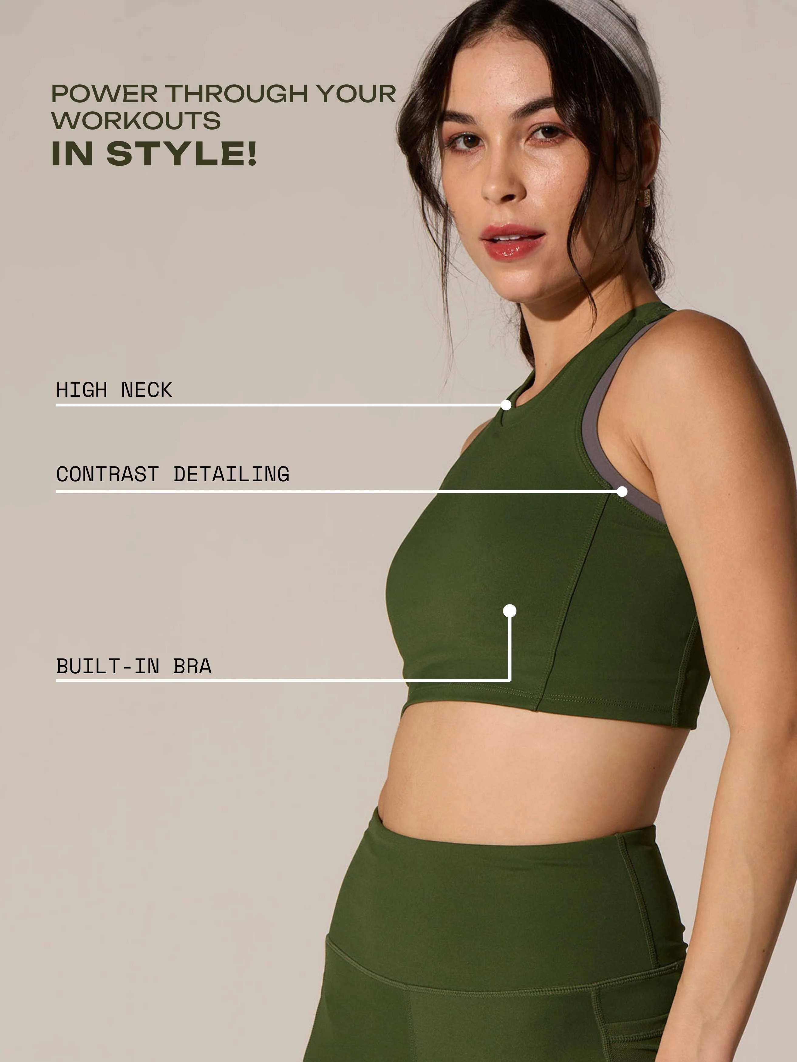 Olive In-Vest Sports Bra - Image 7
