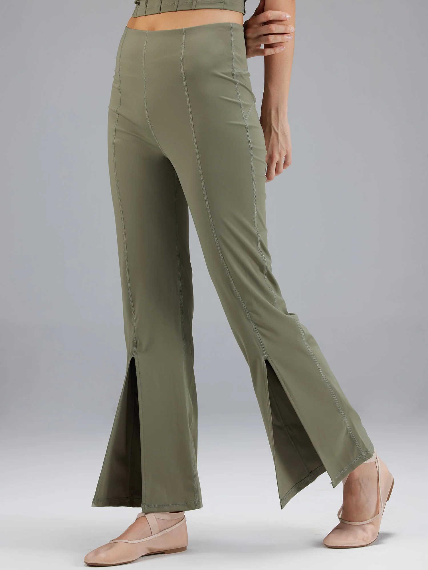 Olive Retro Flare Pants - Image 3