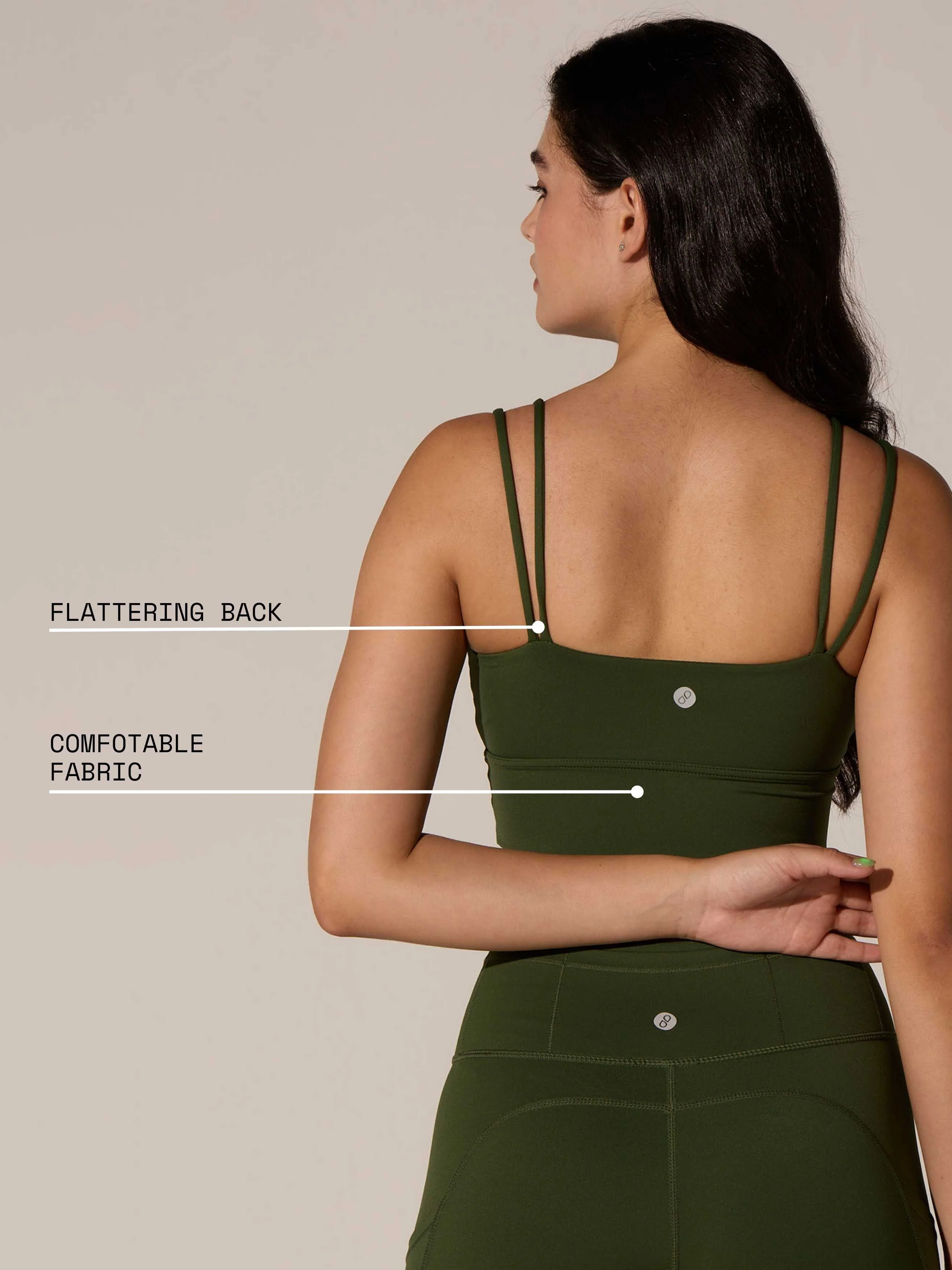 Olive Twin Strap Sports Bra - Image 6