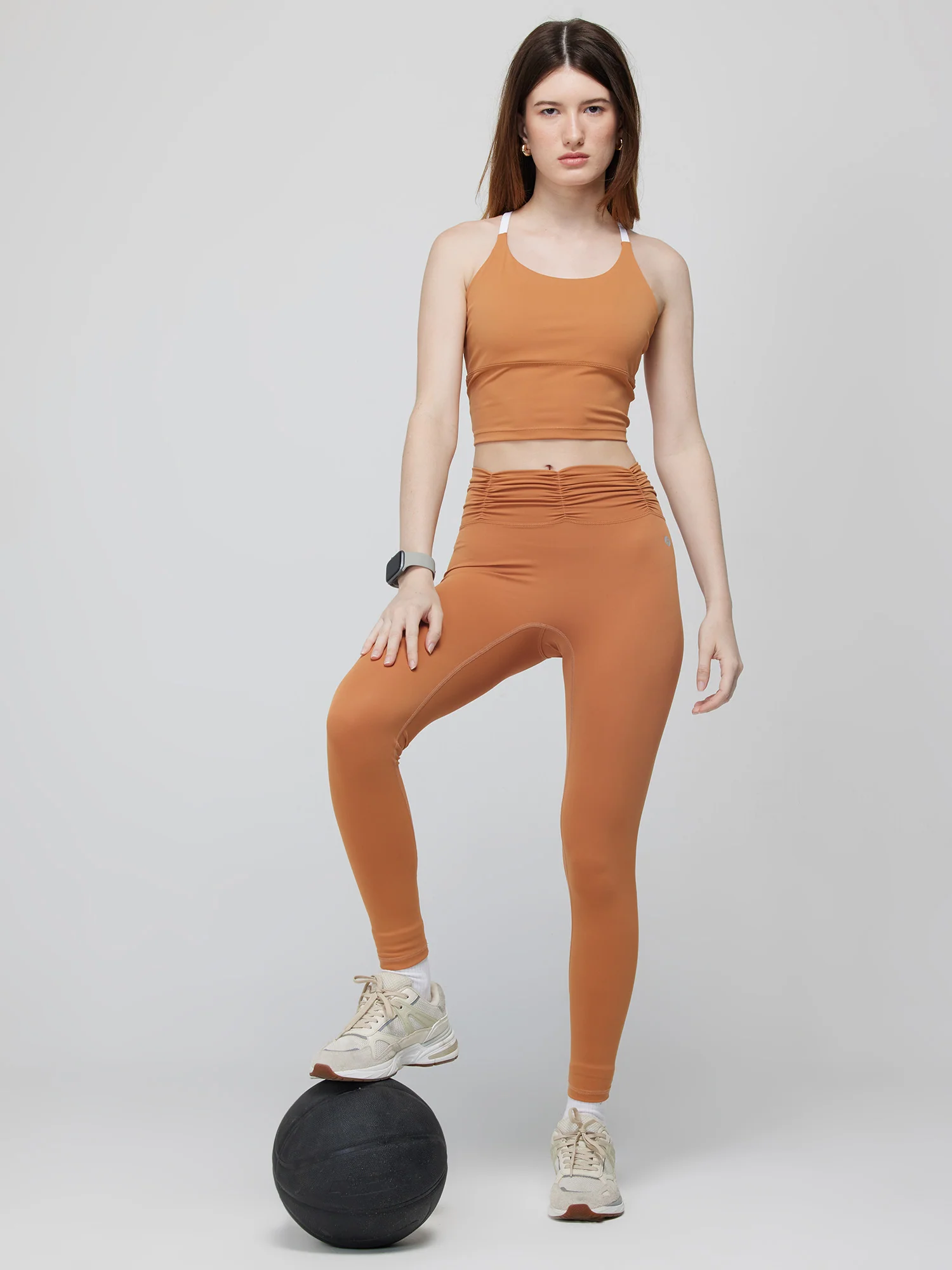 Pecan Ruched Waist Leggings - Image 2