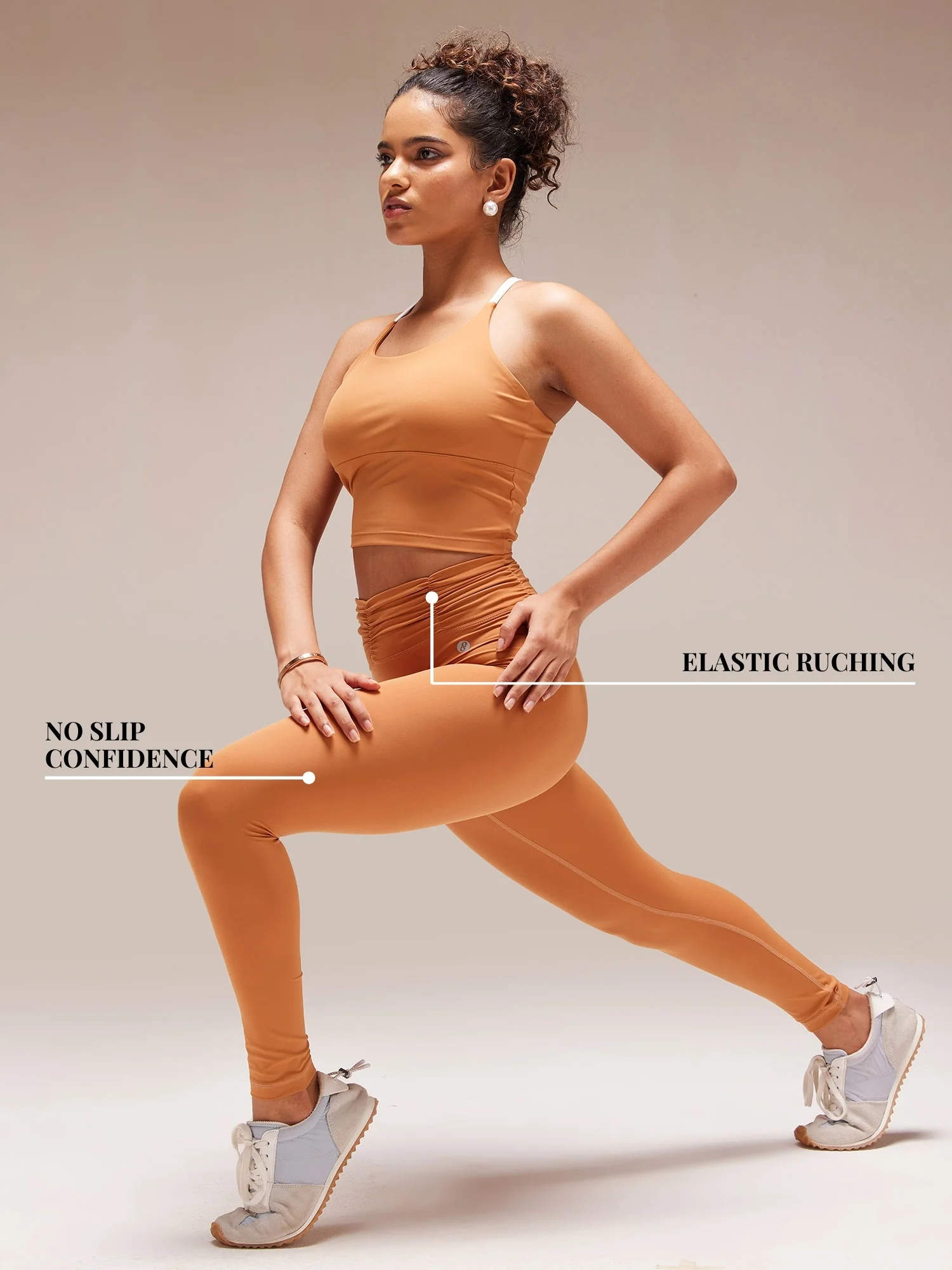 Pecan Ruched Waist Leggings - Image 4