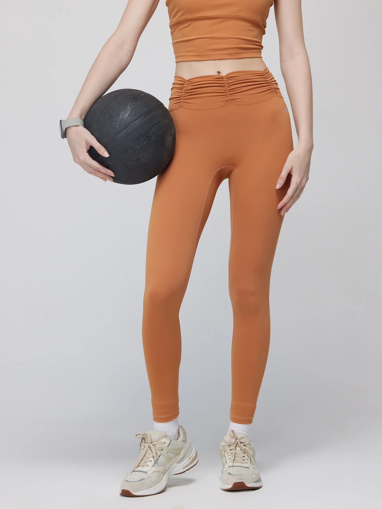Pecan Ruched Waist Leggings - Image 5