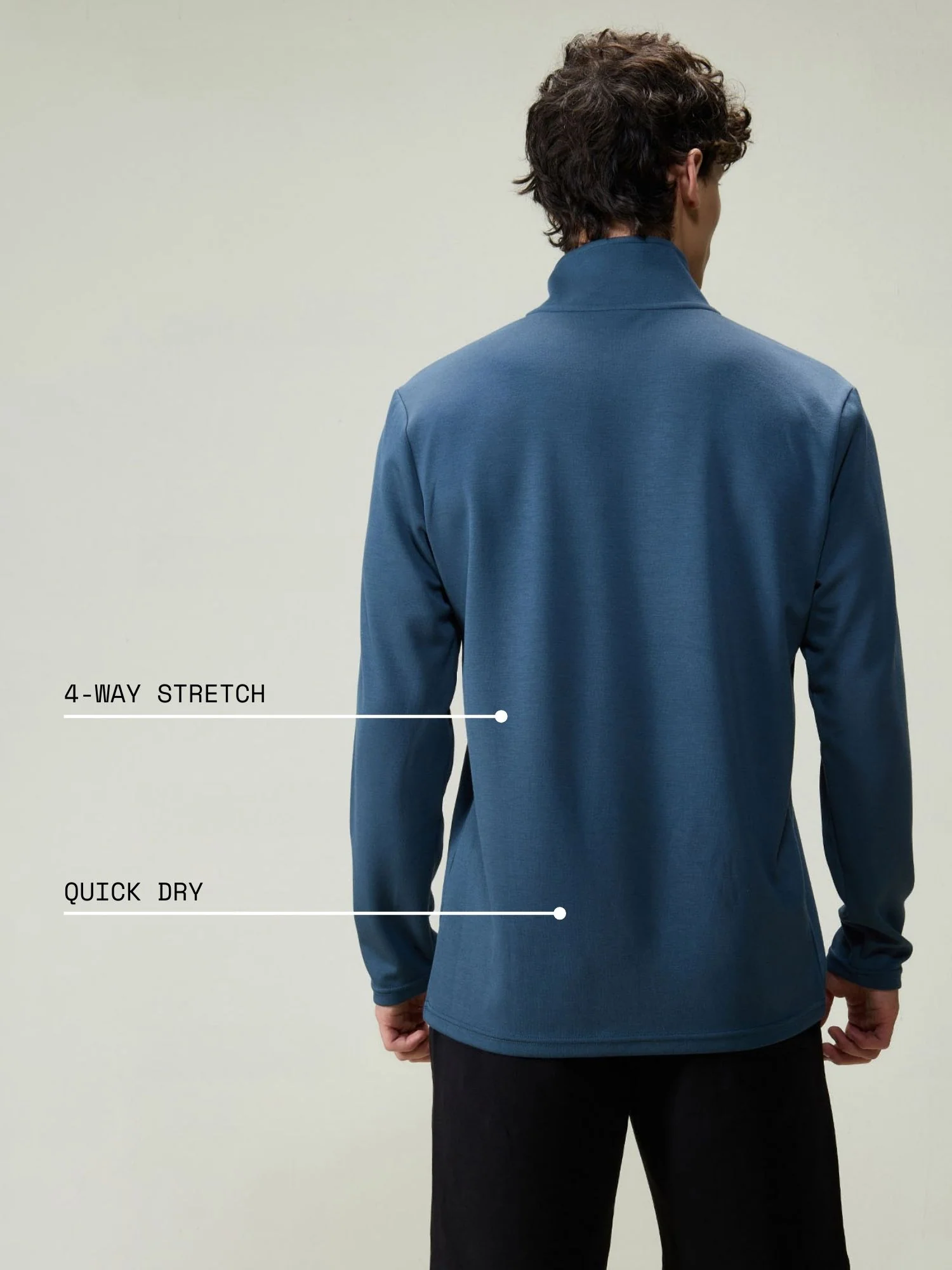 Petrol Blue Modal Quarter Zip - Image 4