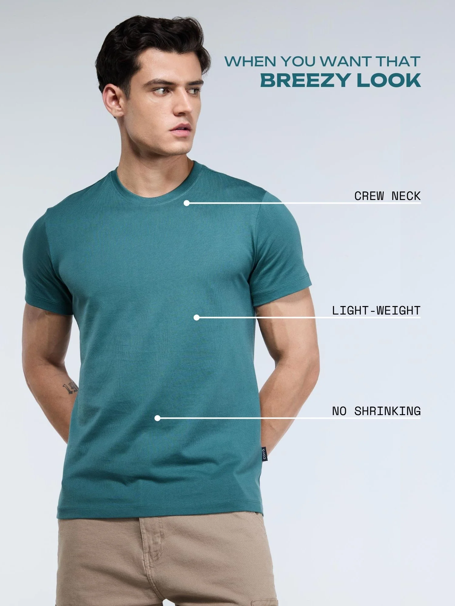 Pine Supima Crew Neck T-Shirt - Regular Fit - Image 3