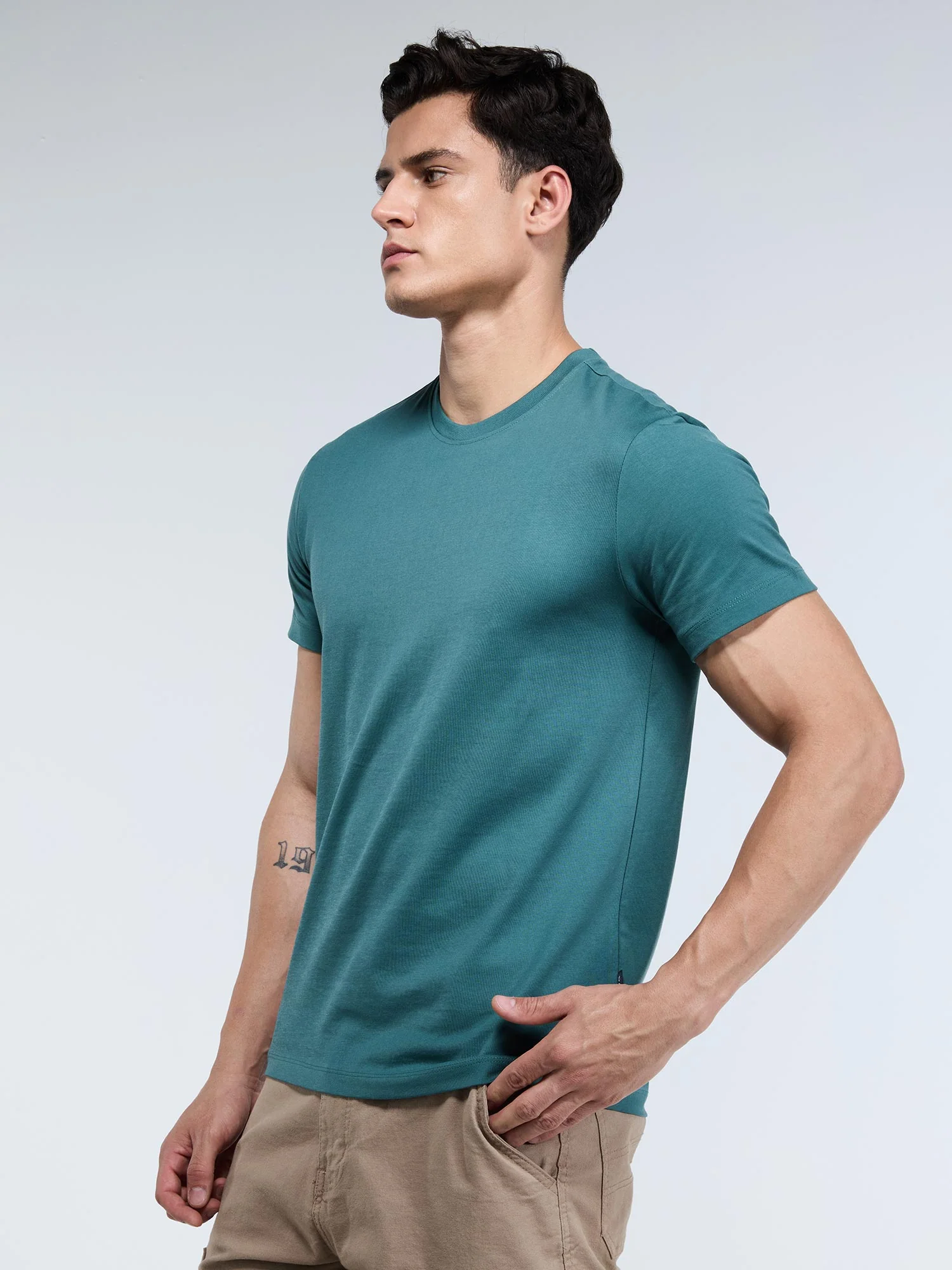Pine Supima Crew Neck T-Shirt - Regular Fit - Image 6