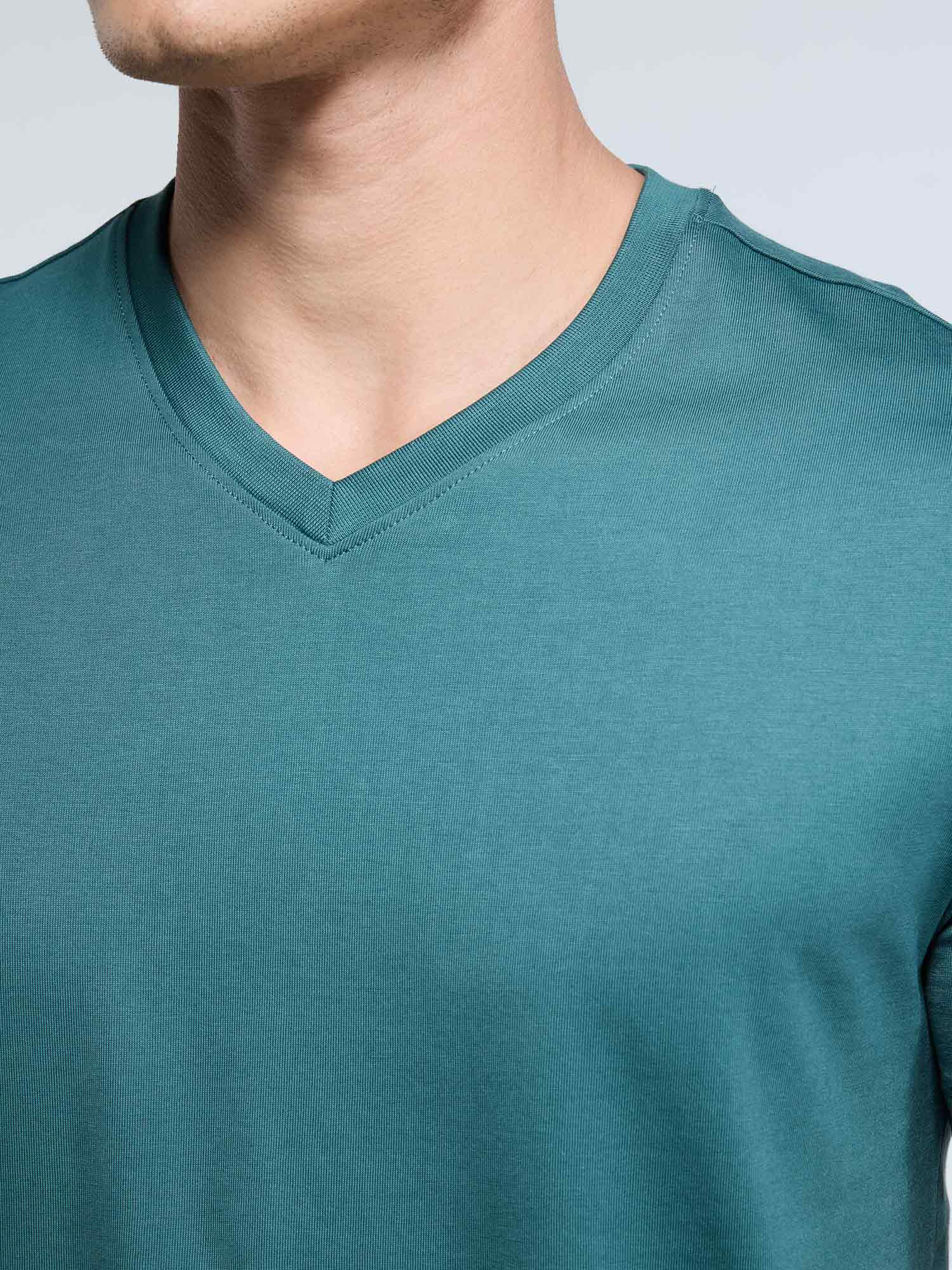 Pine Supima V Neck T-Shirt - Regular Fit - Image 2