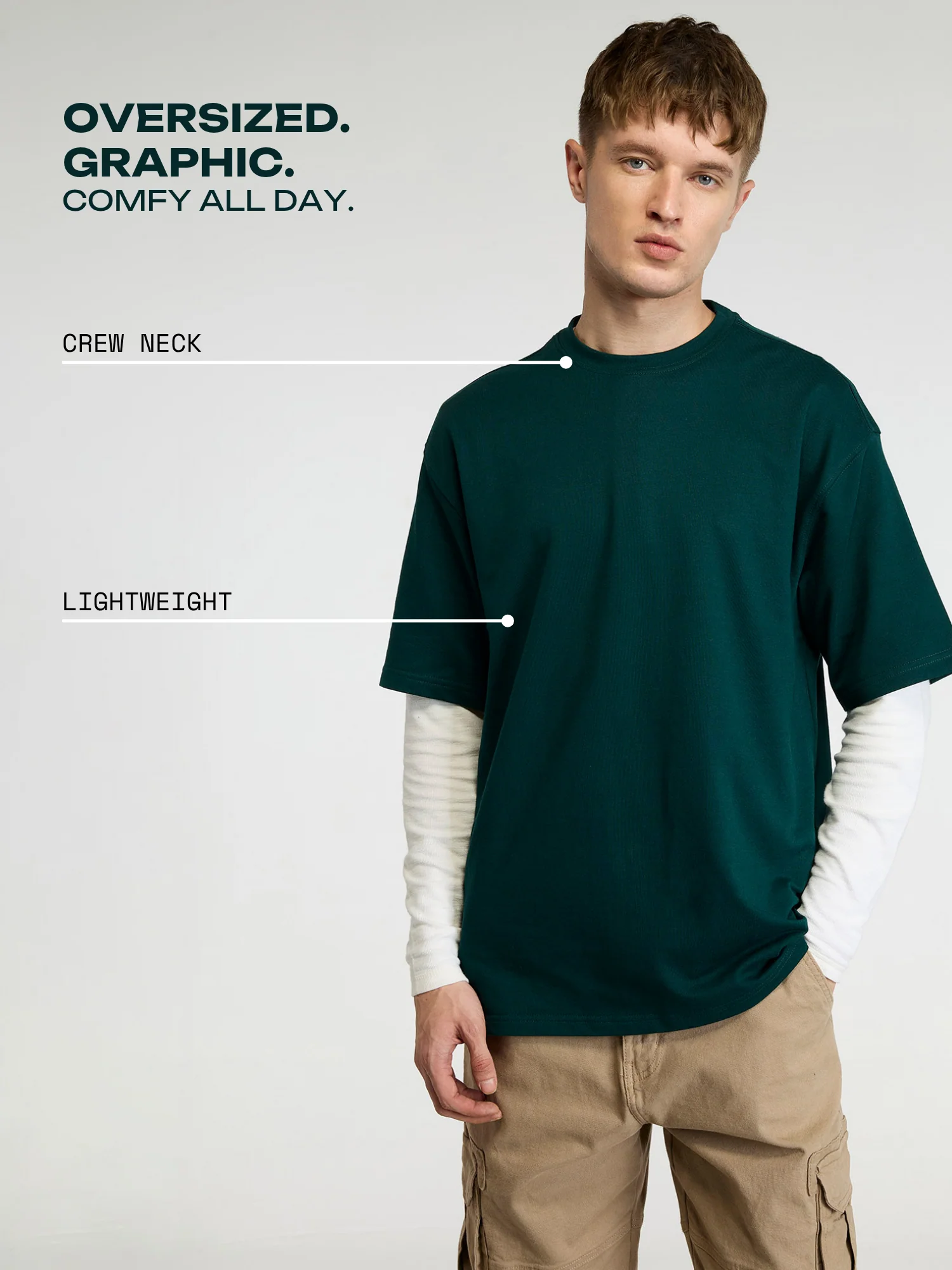 Pine Trackline Oversized Printed Tee - Men - Image 3