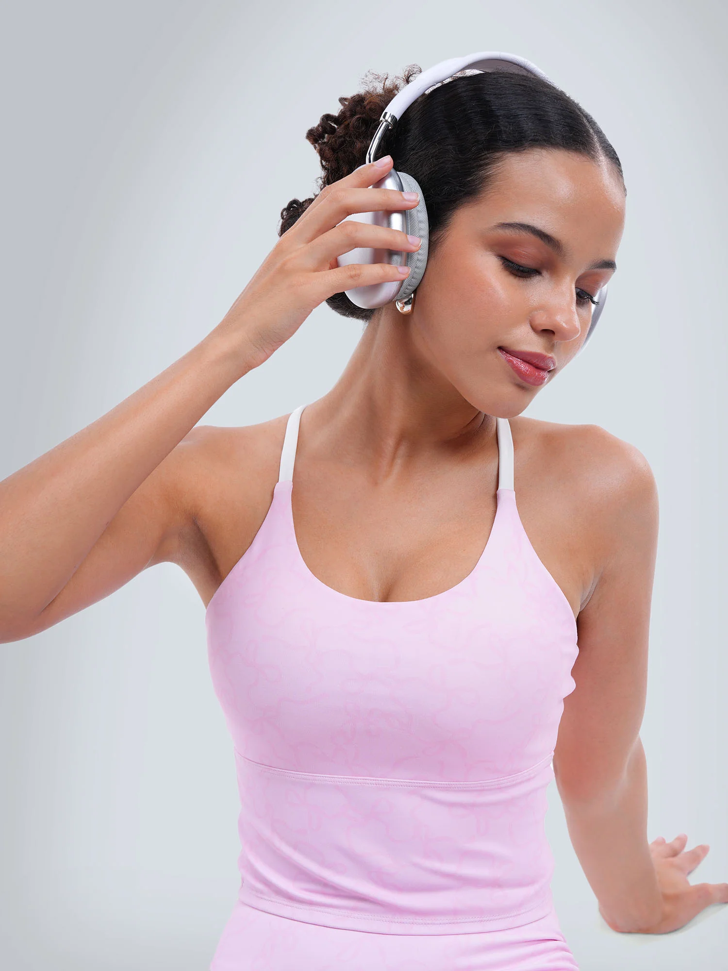 Pink Bow Cross Back Sports Bra - Image 5