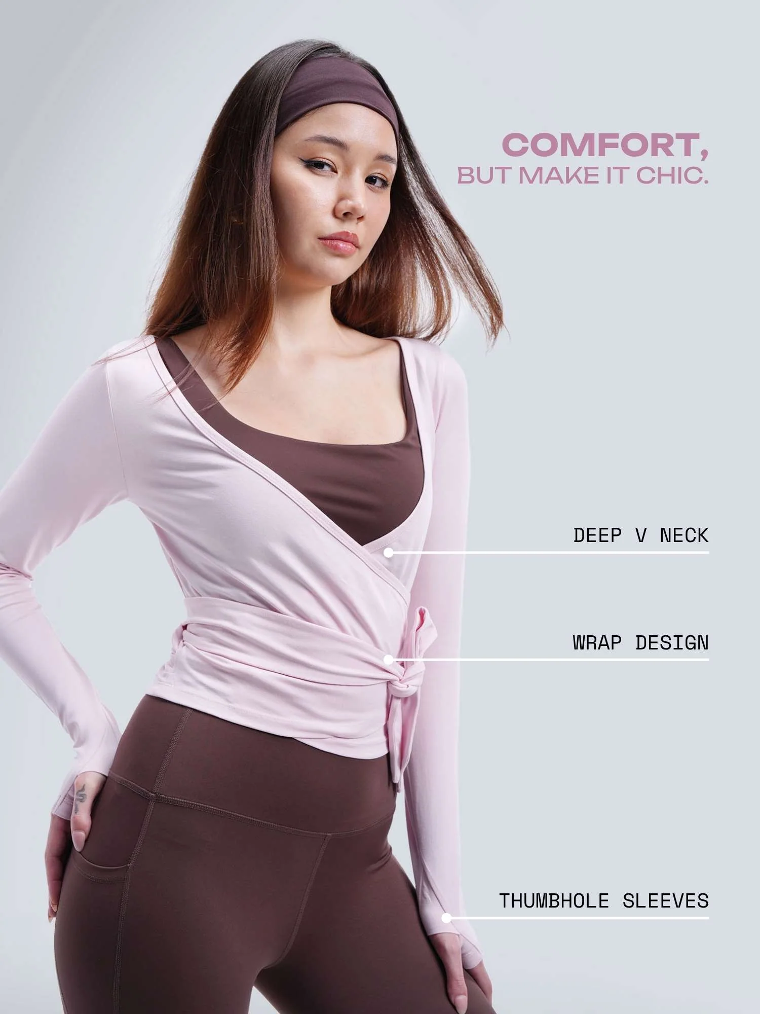Pink Cotton Wrap Top - Image 3