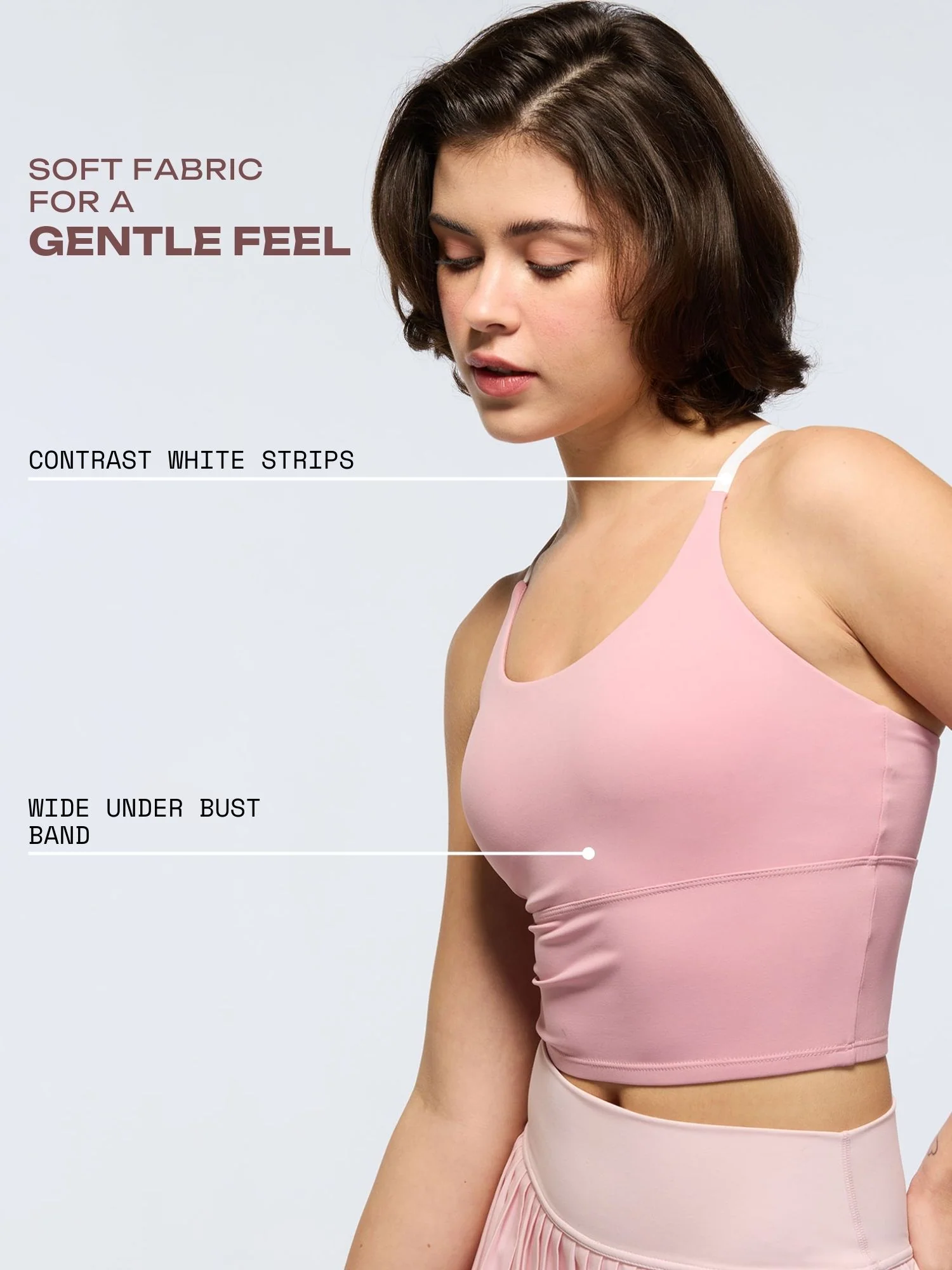 Pink Cross Back Sports Bra - Image 3