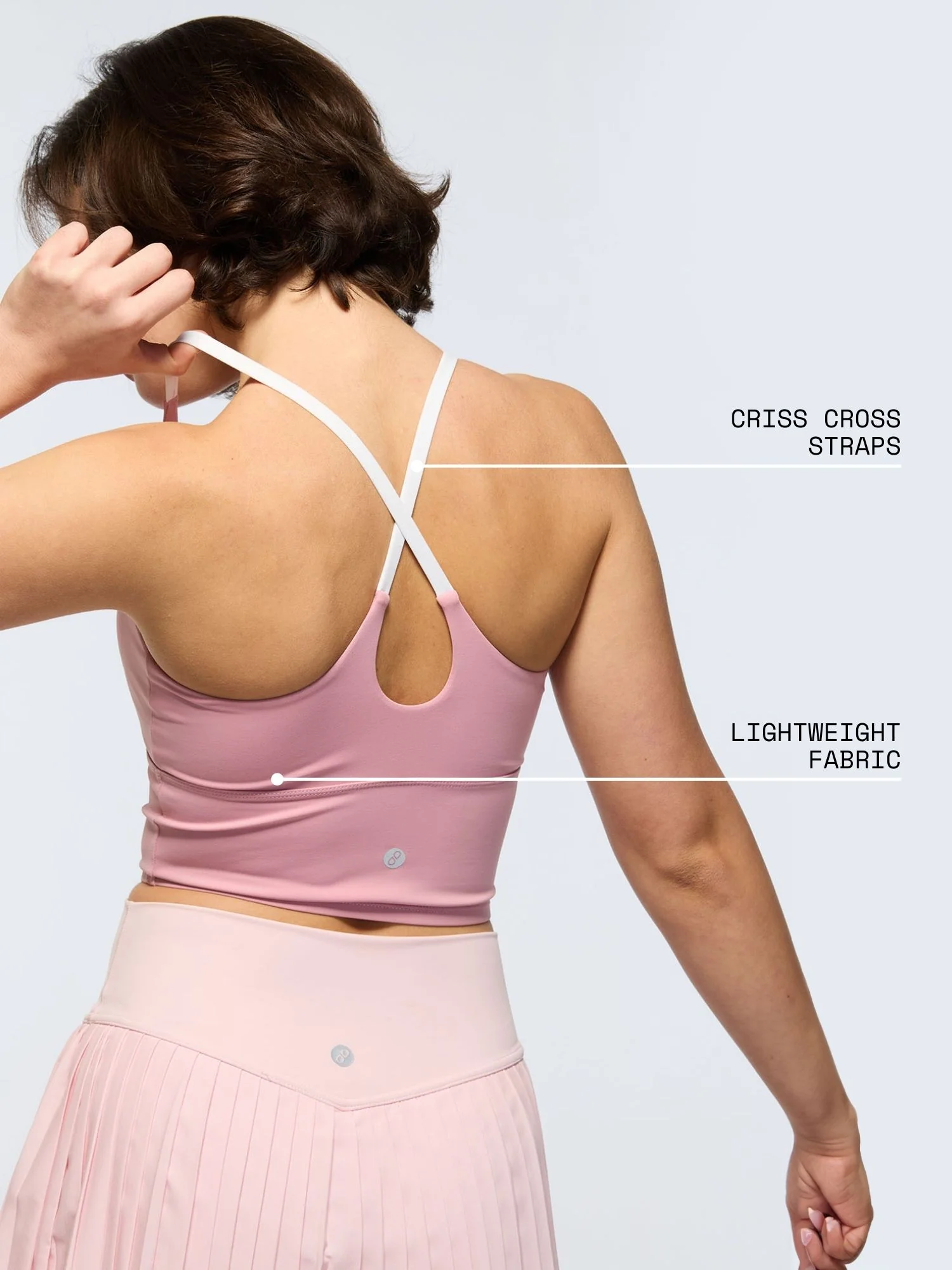 Pink Cross Back Sports Bra - Image 4