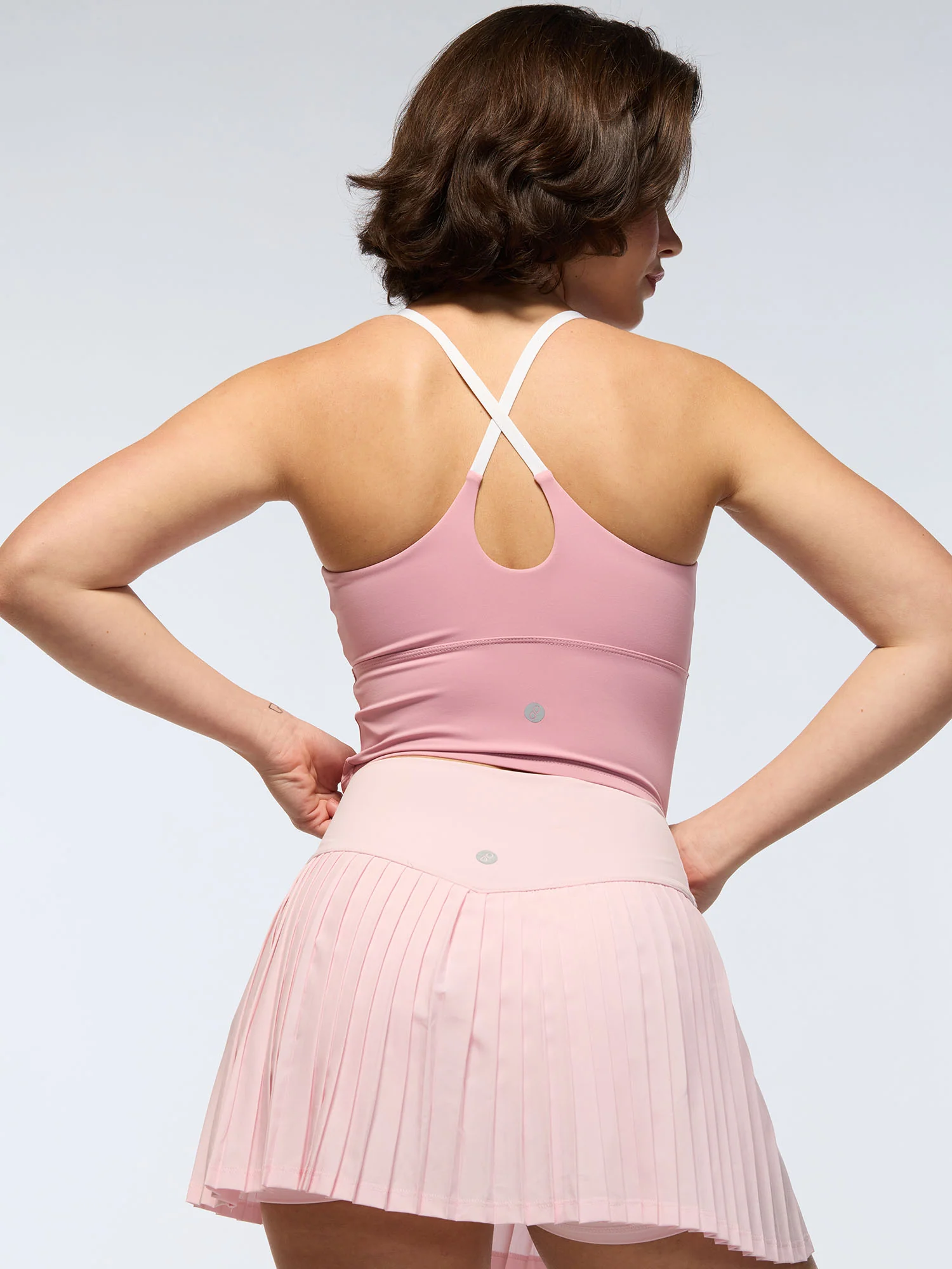 Pink Cross Back Sports Bra - Image 5