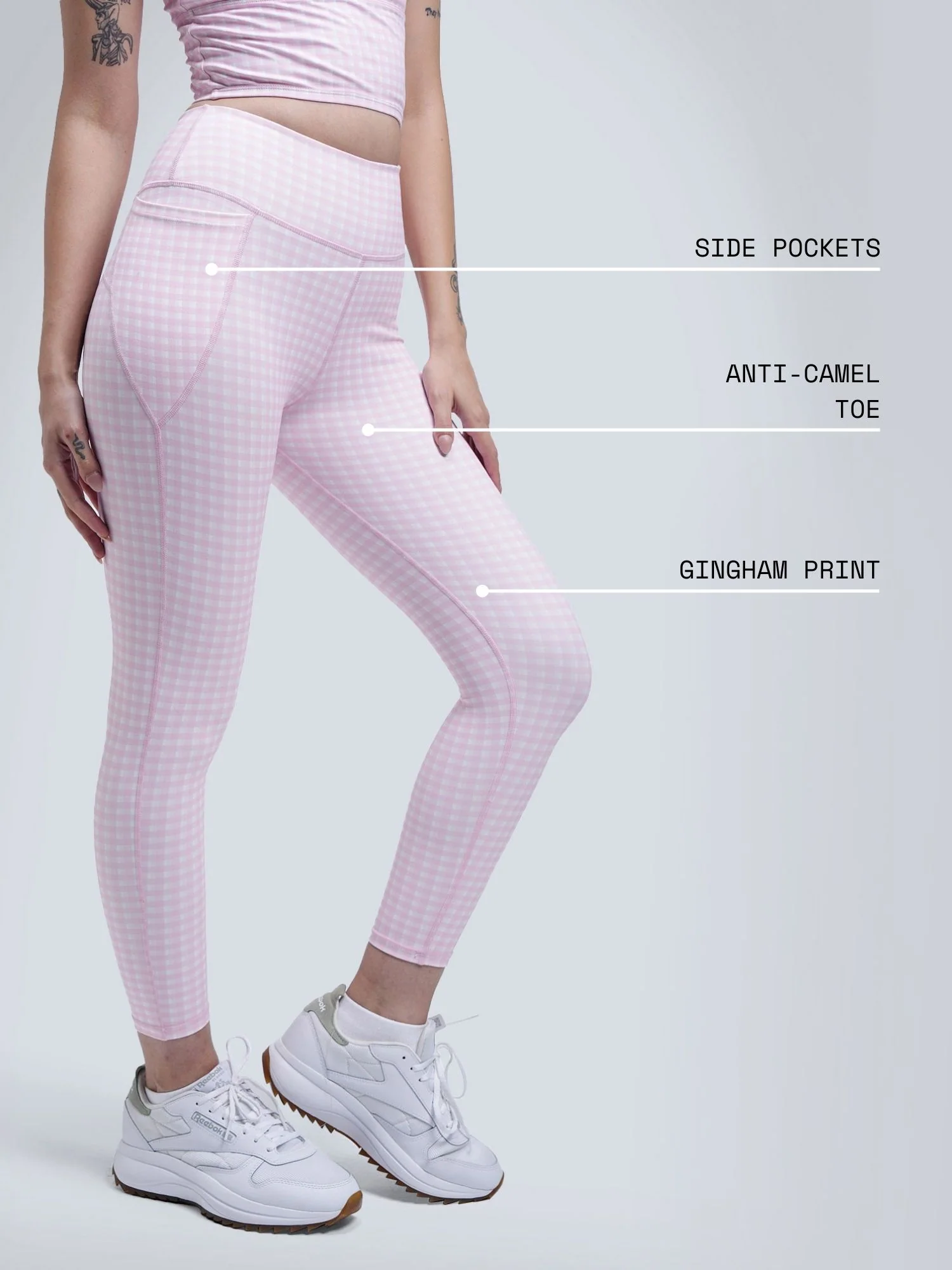 Pink Gingham Sculpt Core Leggings - Image 4