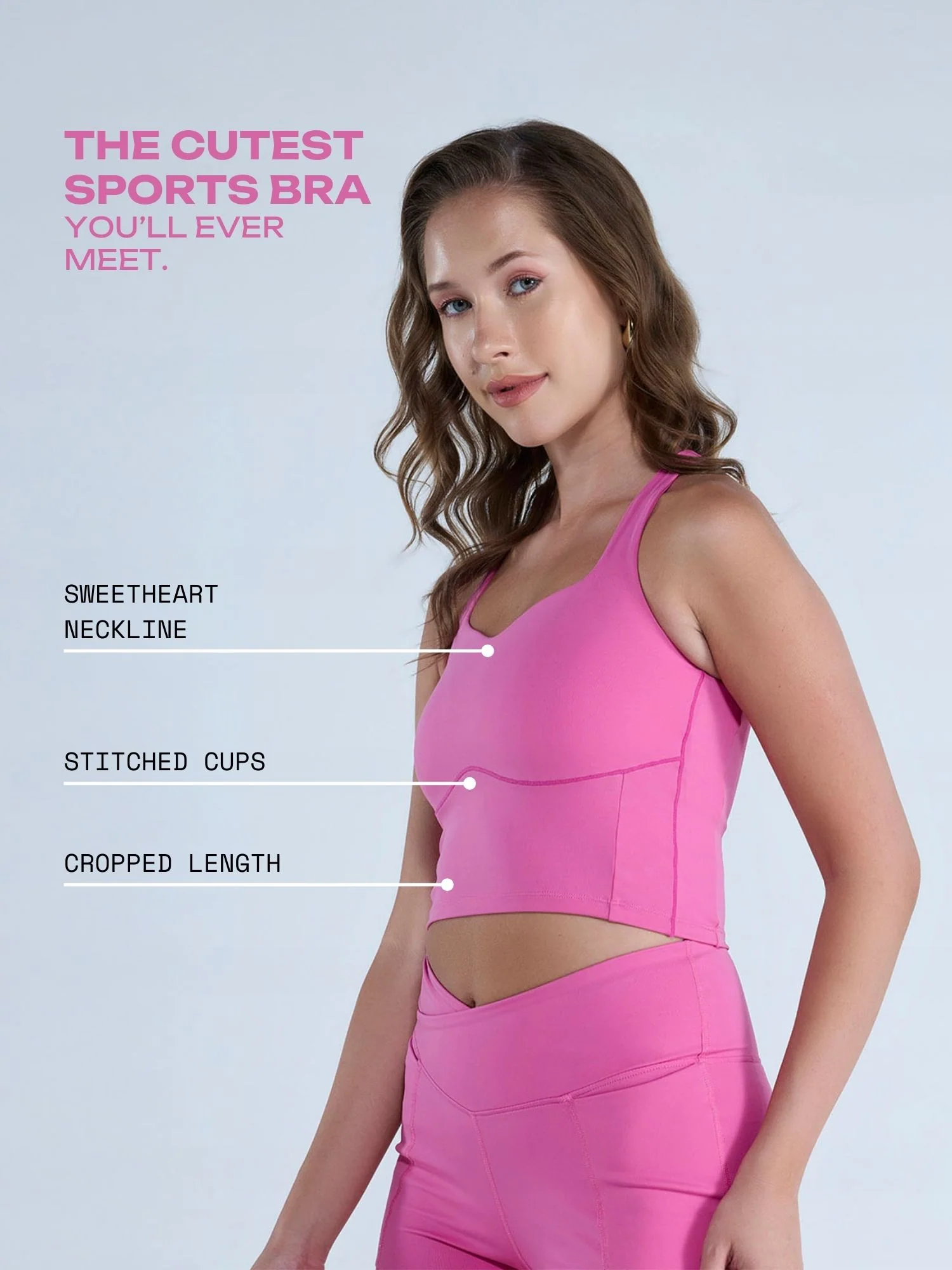 Pink Heartline Sports Bra - Image 3