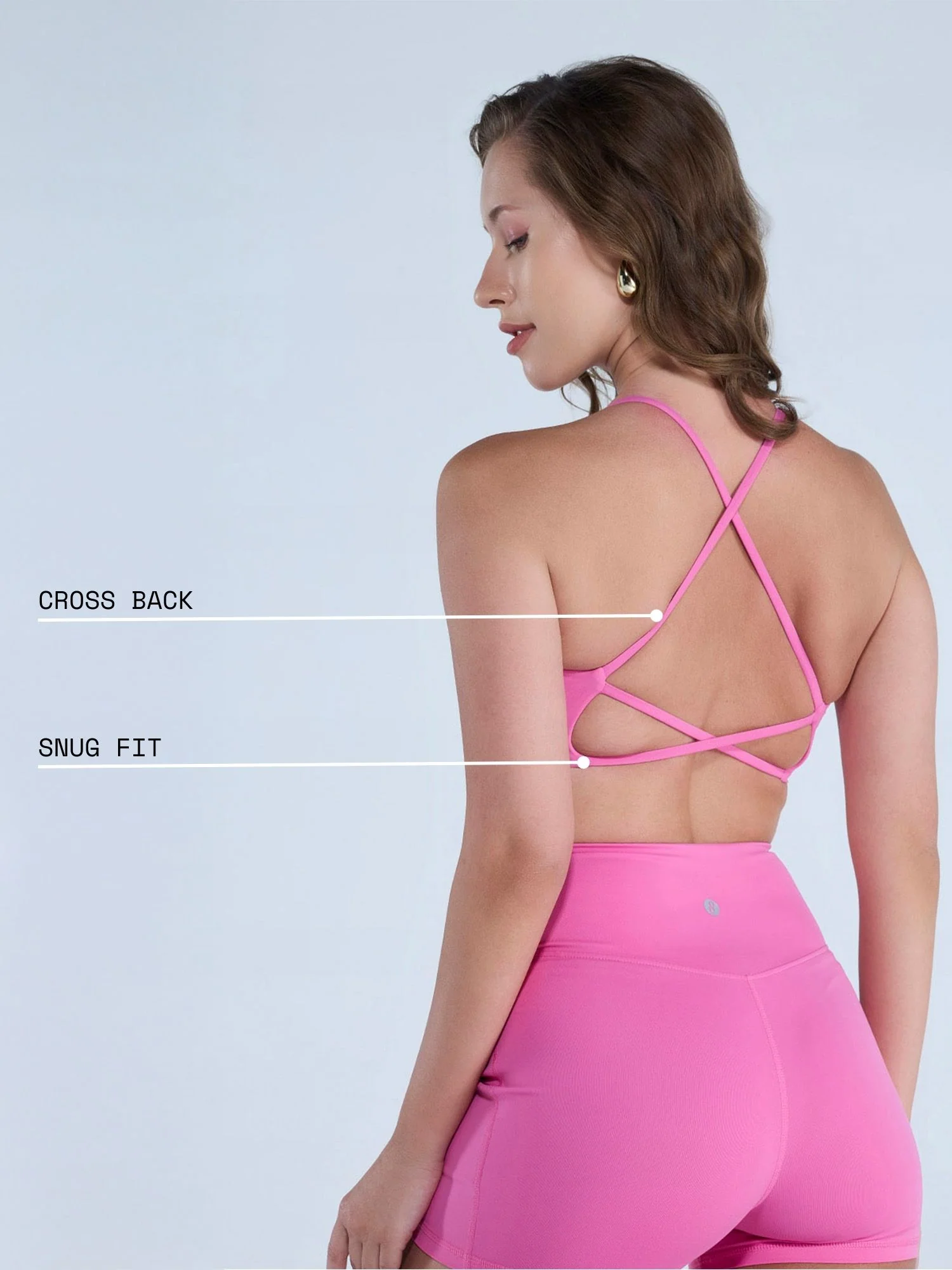 Pink Strap Back Sports Bra - Image 4