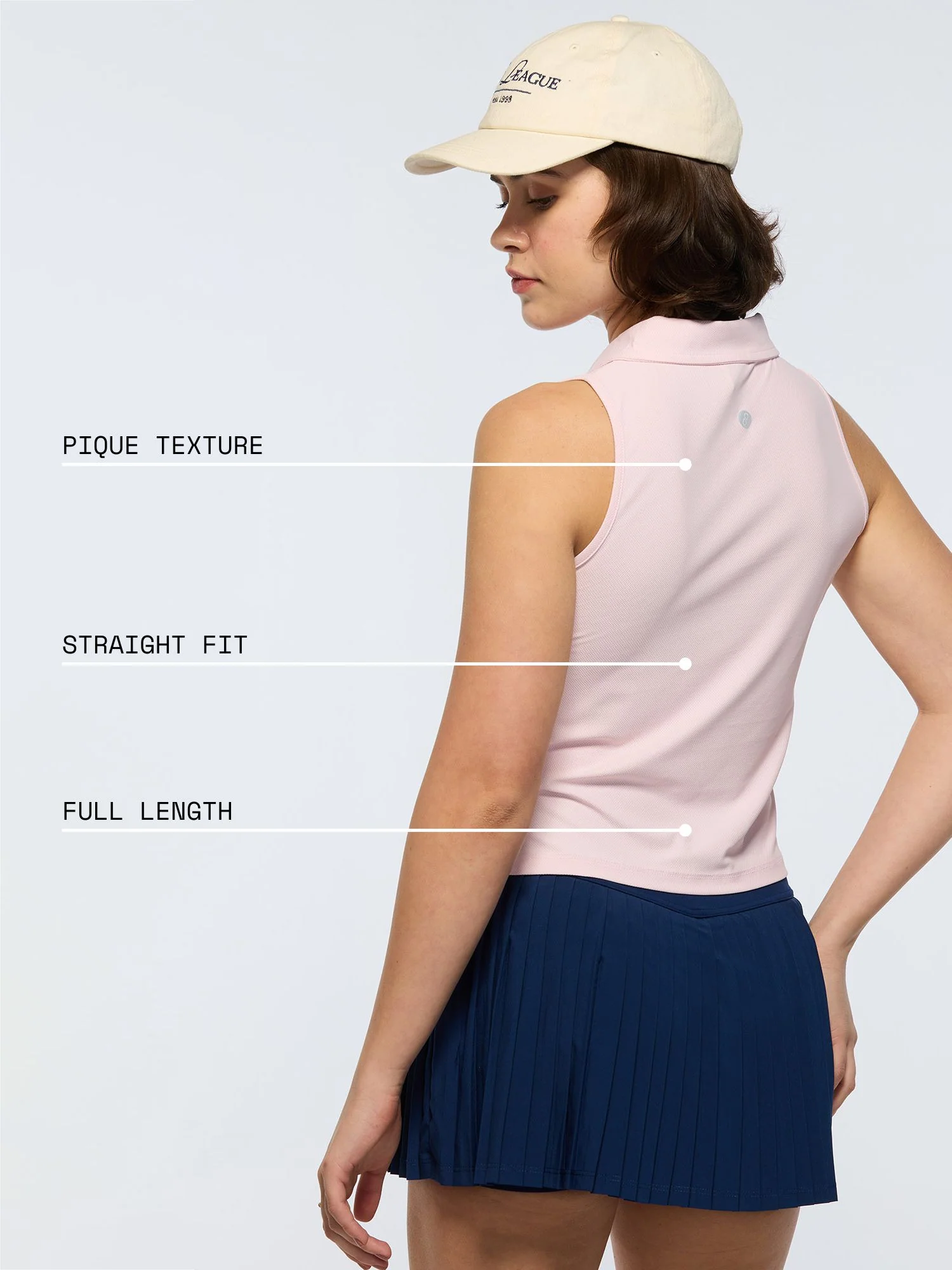 Pink Techpique Sleeveless Polo - Image 4