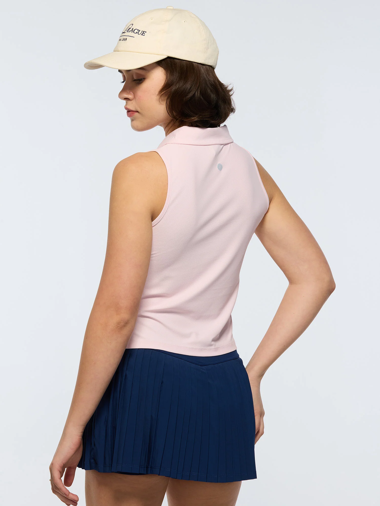 Pink Techpique Sleeveless Polo - Image 6