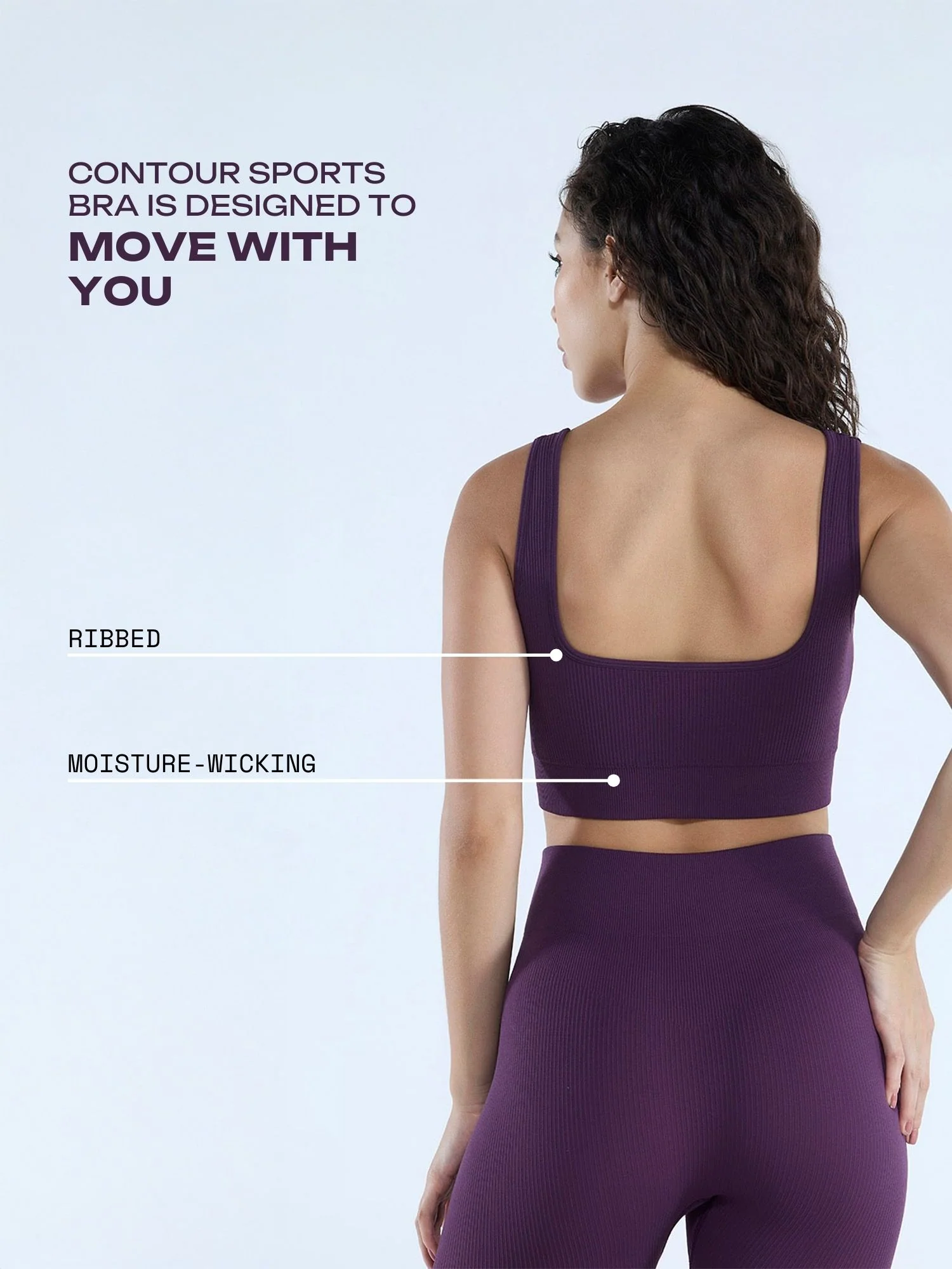 Plum Contoured Seamless Sports Bra - Image 3