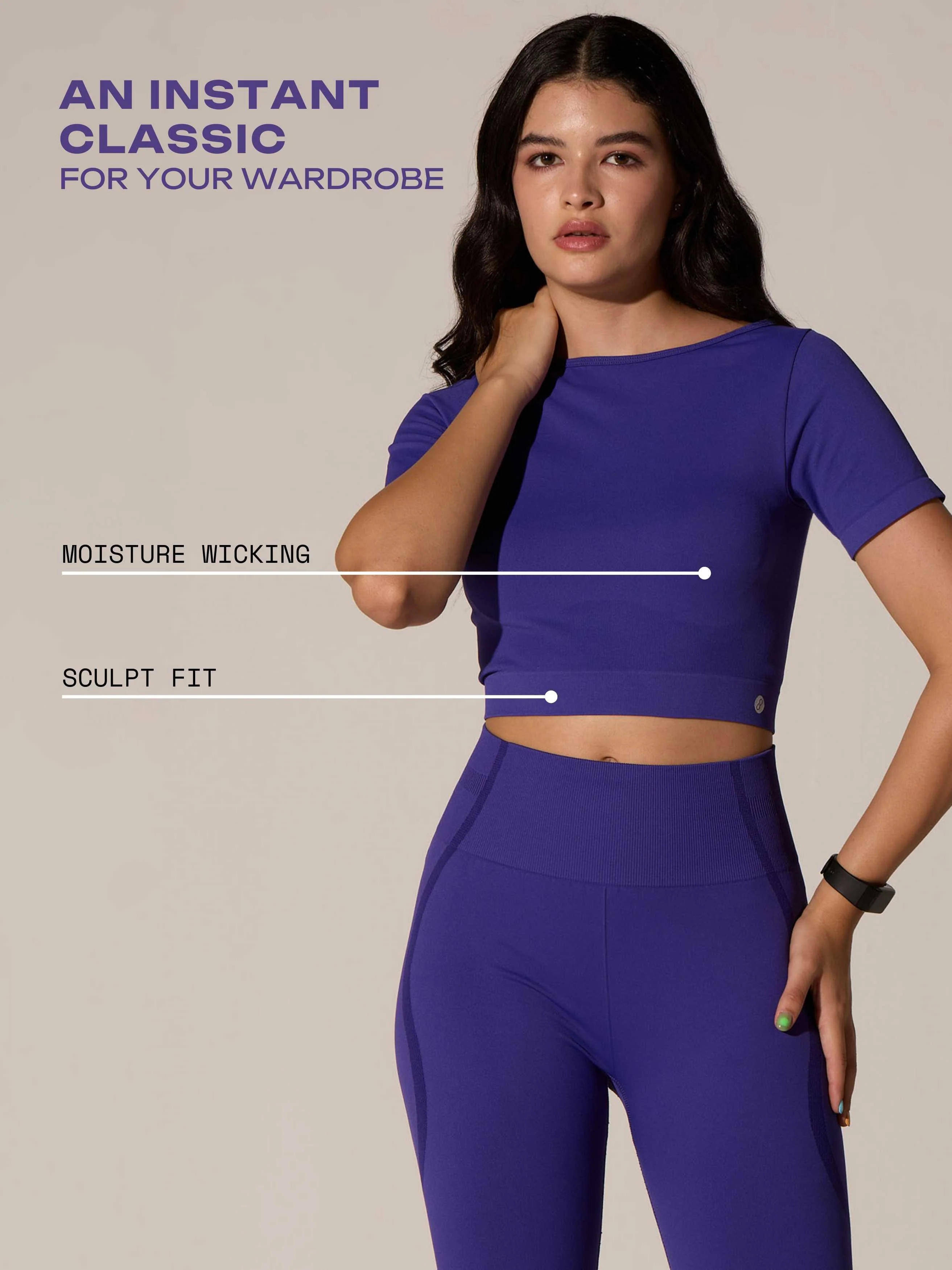Purple Seamless Sculpt Tee - Image 6