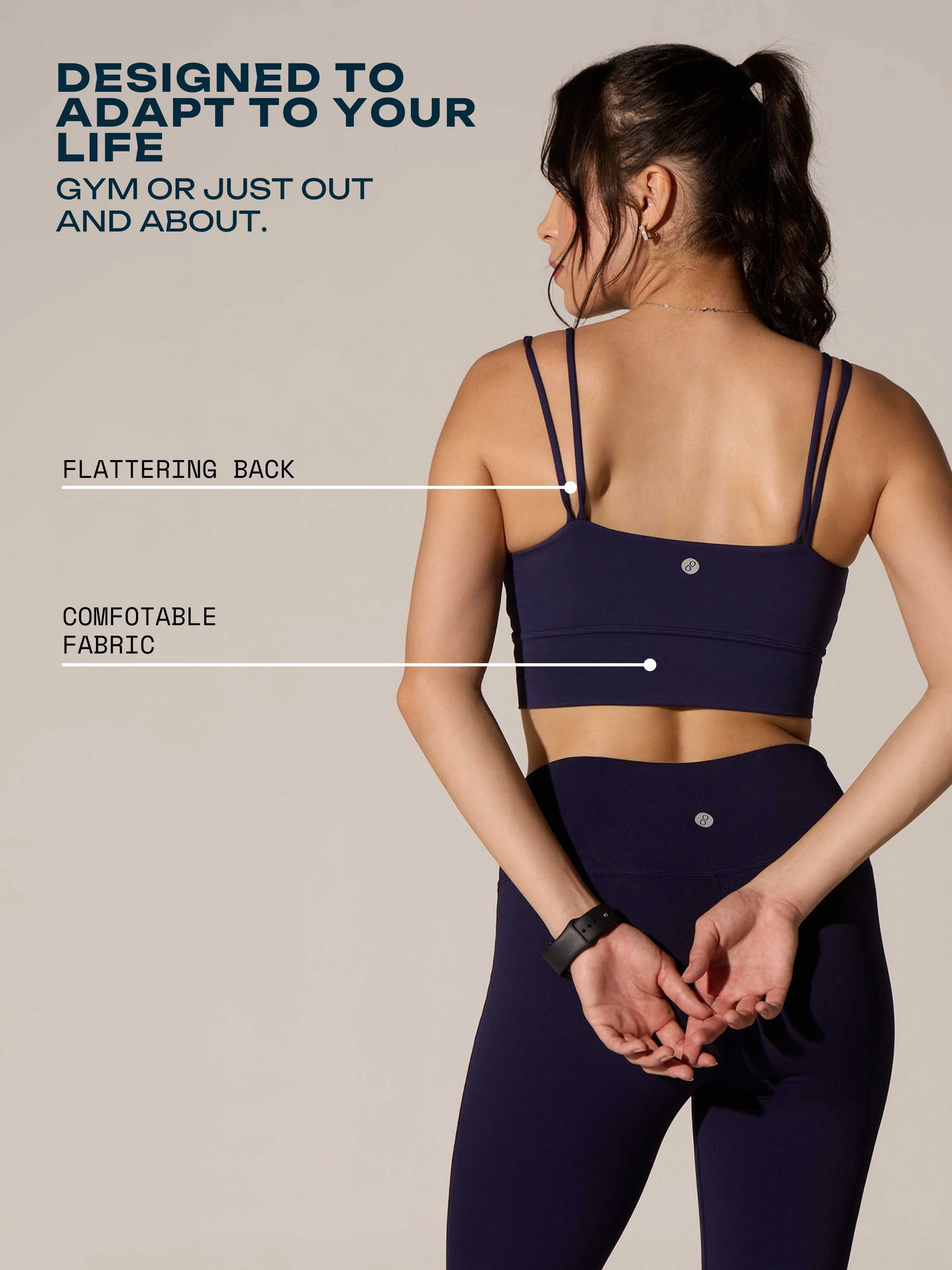 Purple Twin Strap Sports Bra - Image 7
