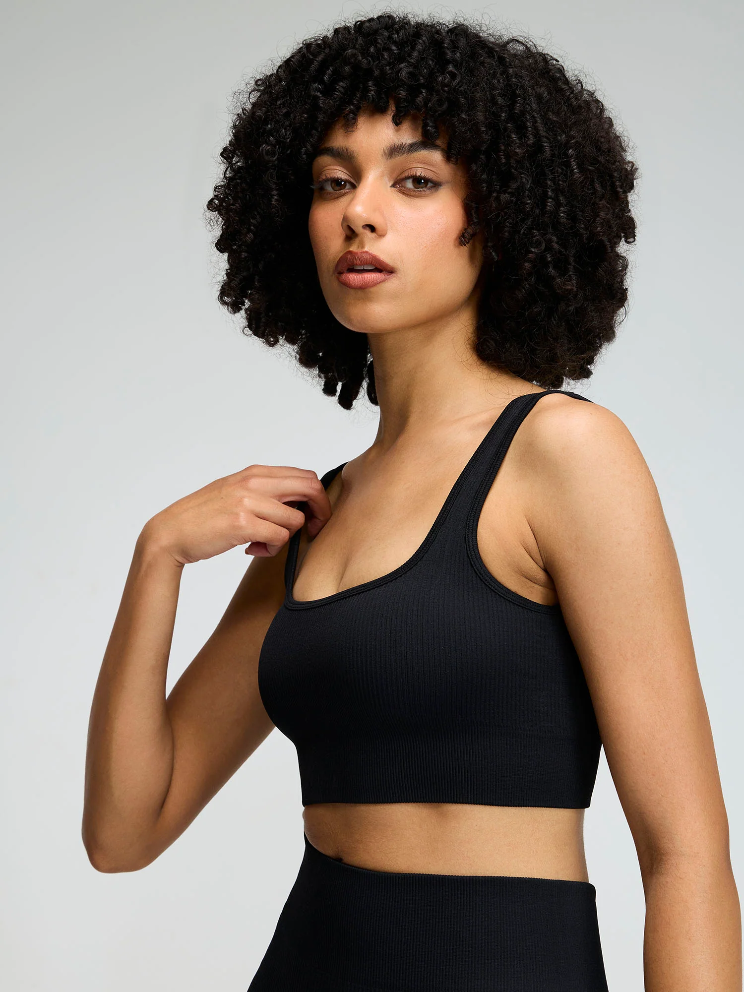 Raven Black Contoured Seamless Sports Bra - Image 6