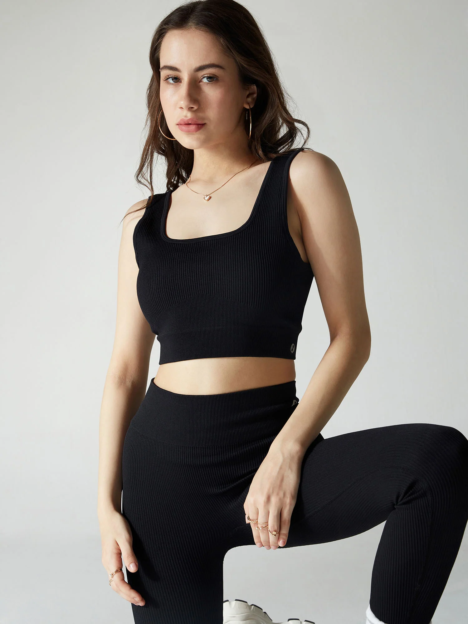 Raven Black Seamless Cinched Activewear set - Image 3