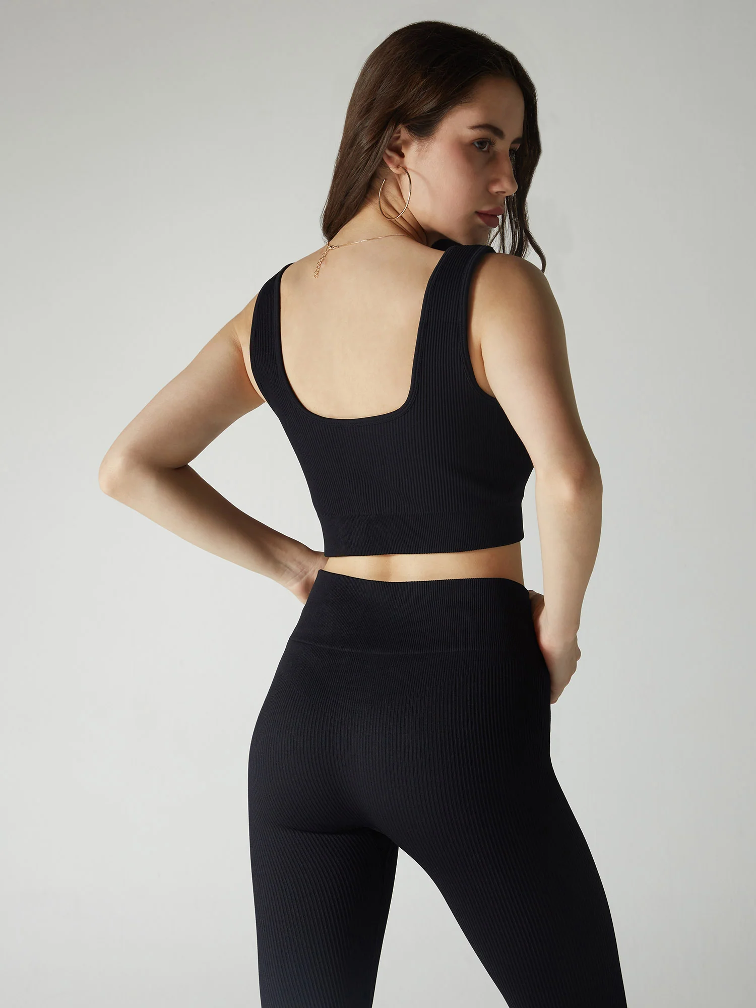 Raven Black Seamless Cinched Activewear set - Image 5