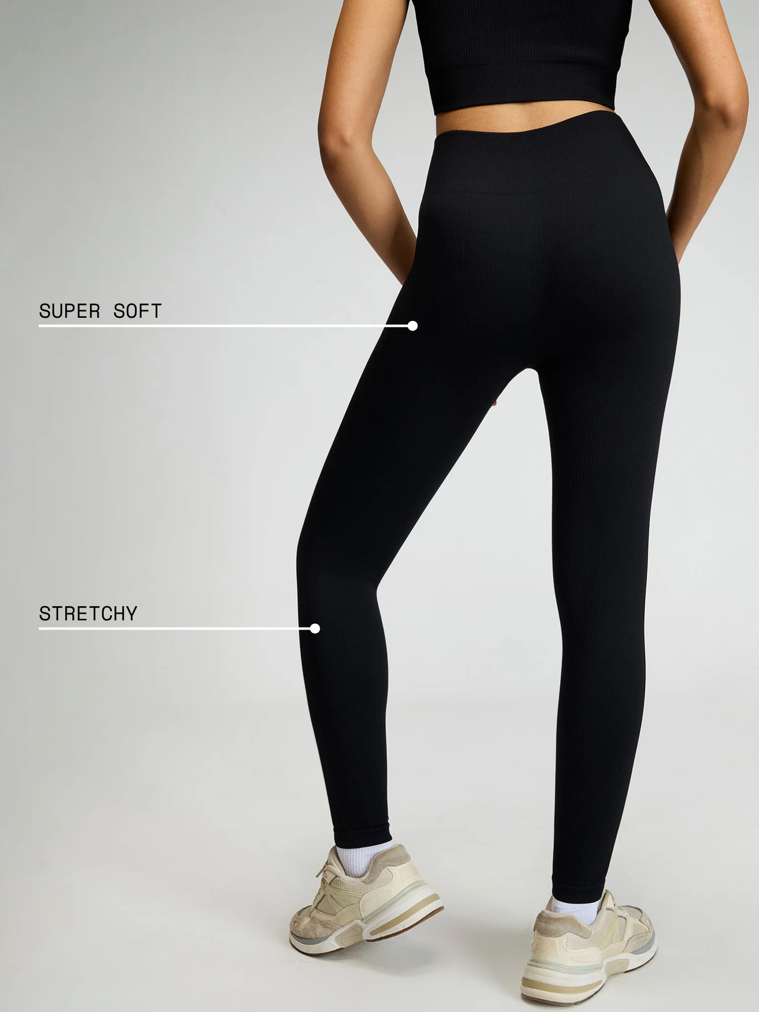Raven Black Seamless Cinched Leggings - Image 4