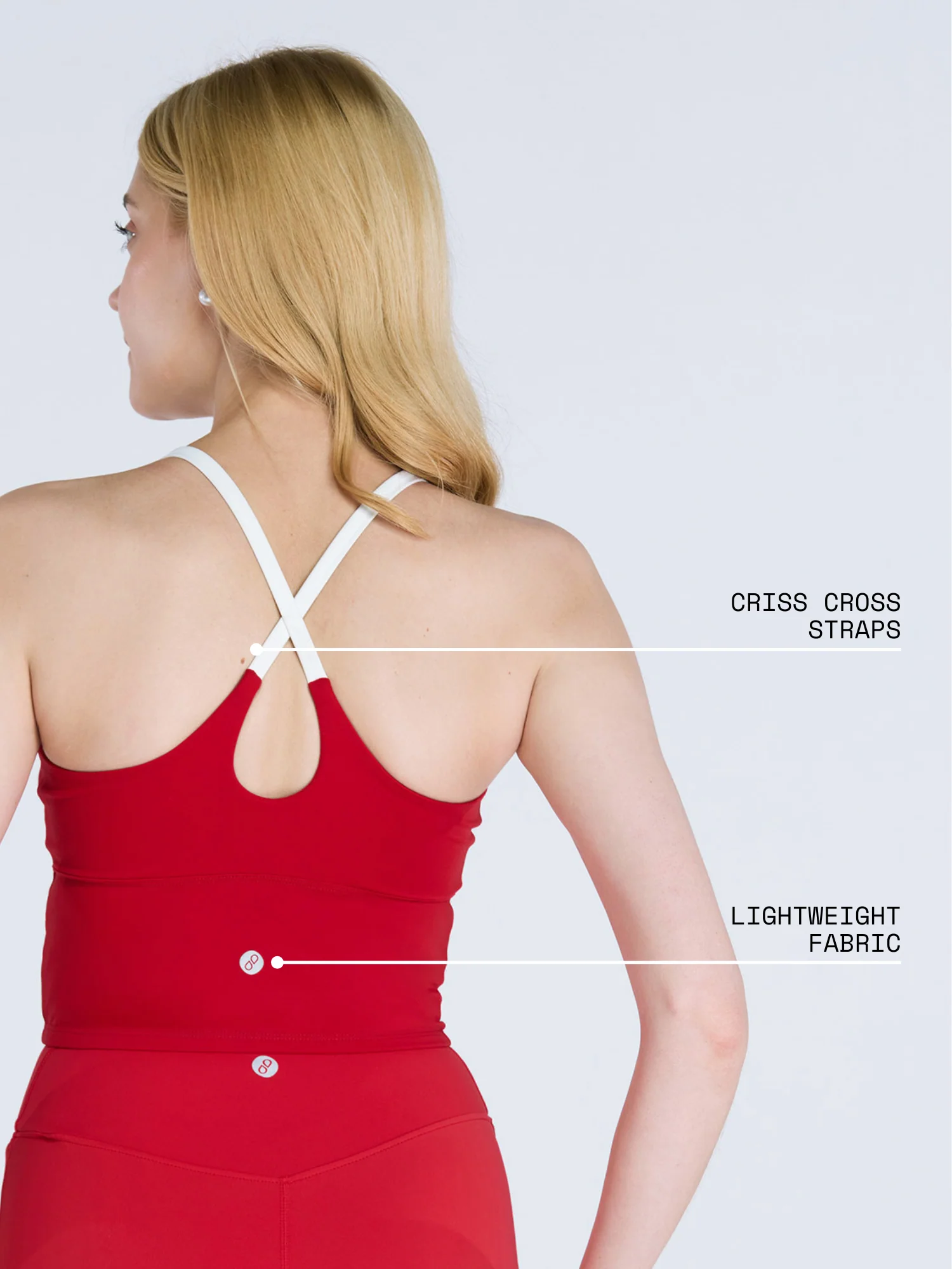 Red Cross Back Sports Bra - Image 4