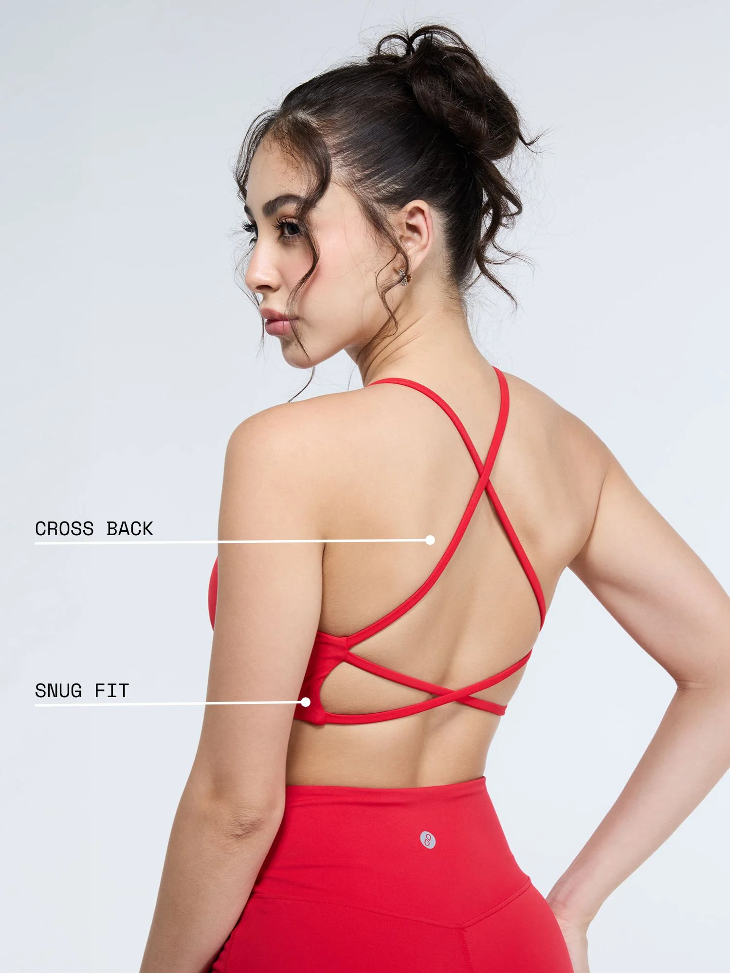 Red Strap Back Sports Bra - Image 4