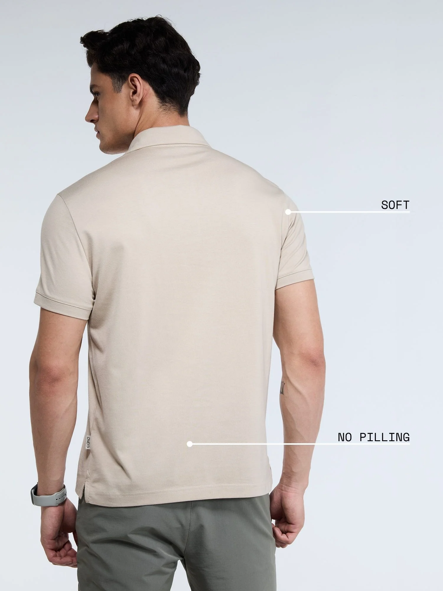 Sand Supima Polo T-Shirt - Regular Fit - Image 4