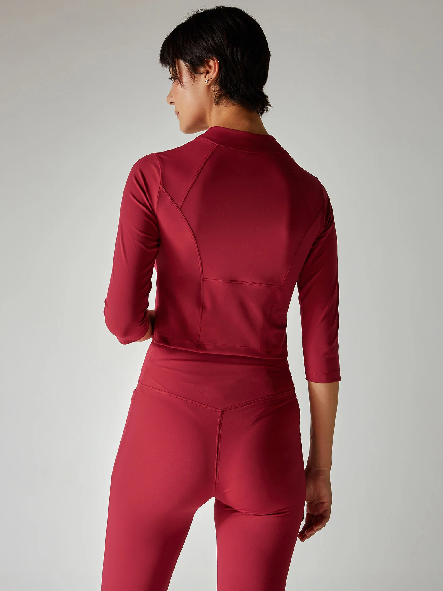 Sienna Red Silhouette Zip Top - Image 3