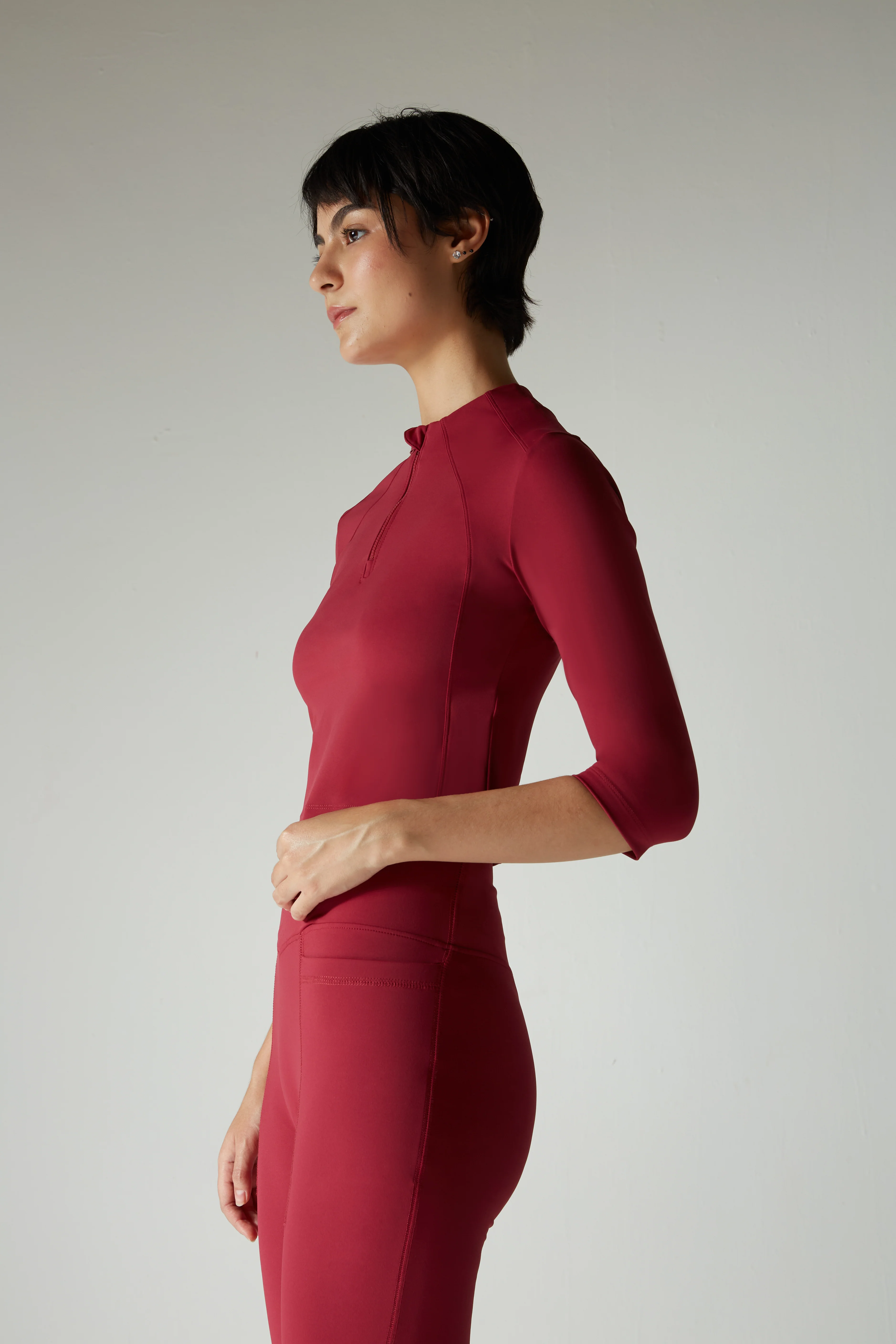 Sienna Red Silhouette Zip Top - Image 6