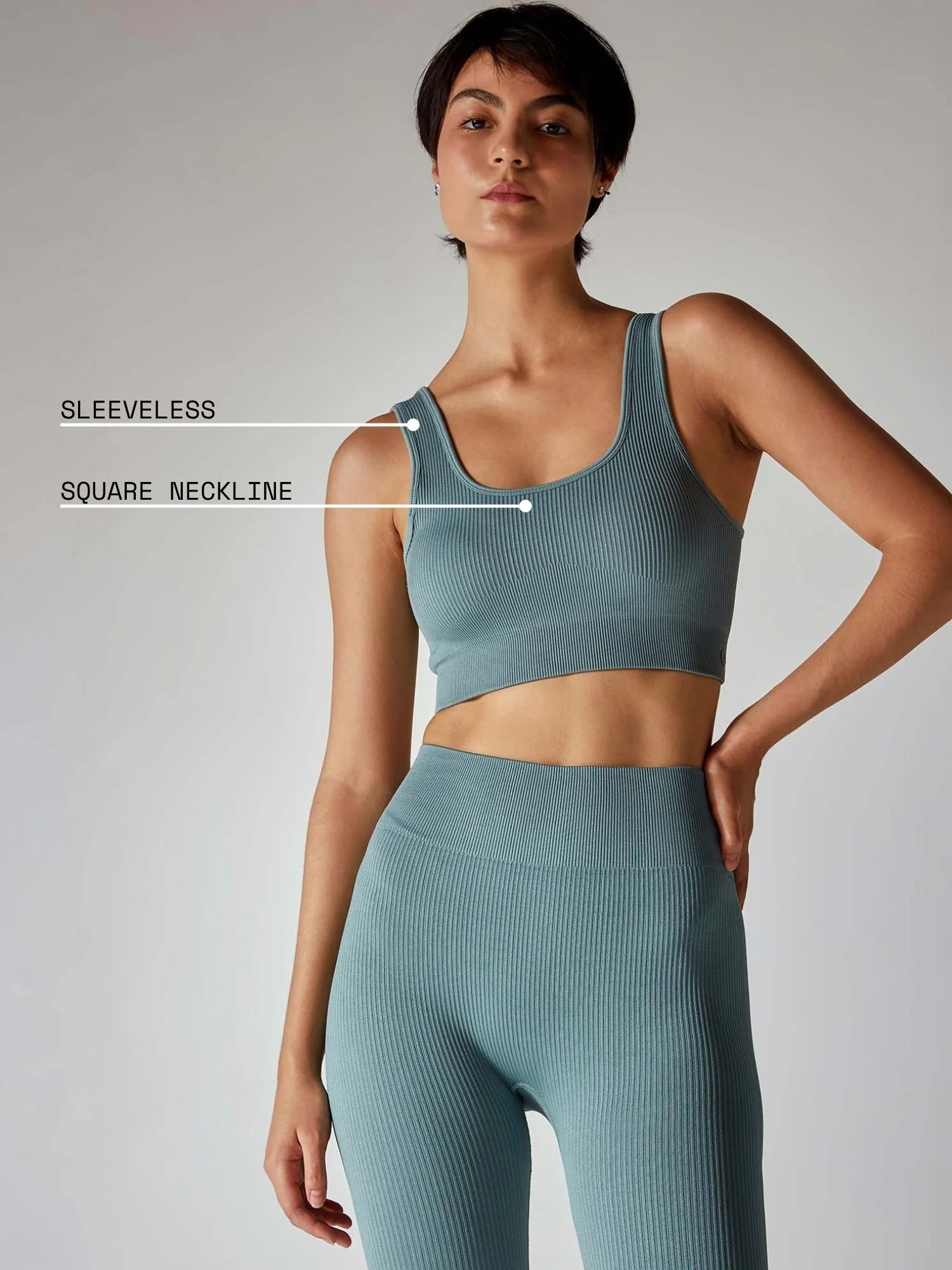 Slate Blue Contoured Seamless Sports Bra - Image 4