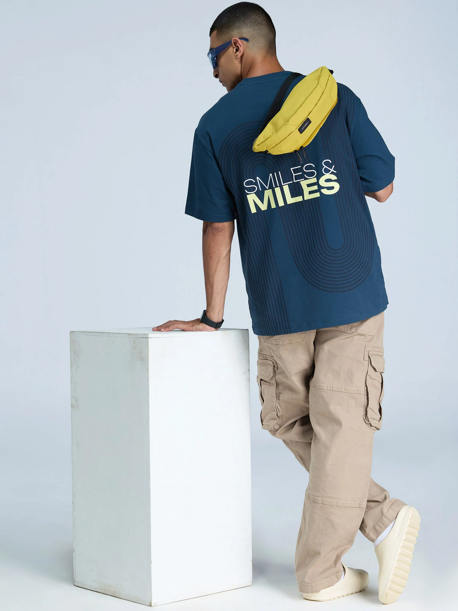 Steel Blue Graphic Oversized Tee - Men - Image 3