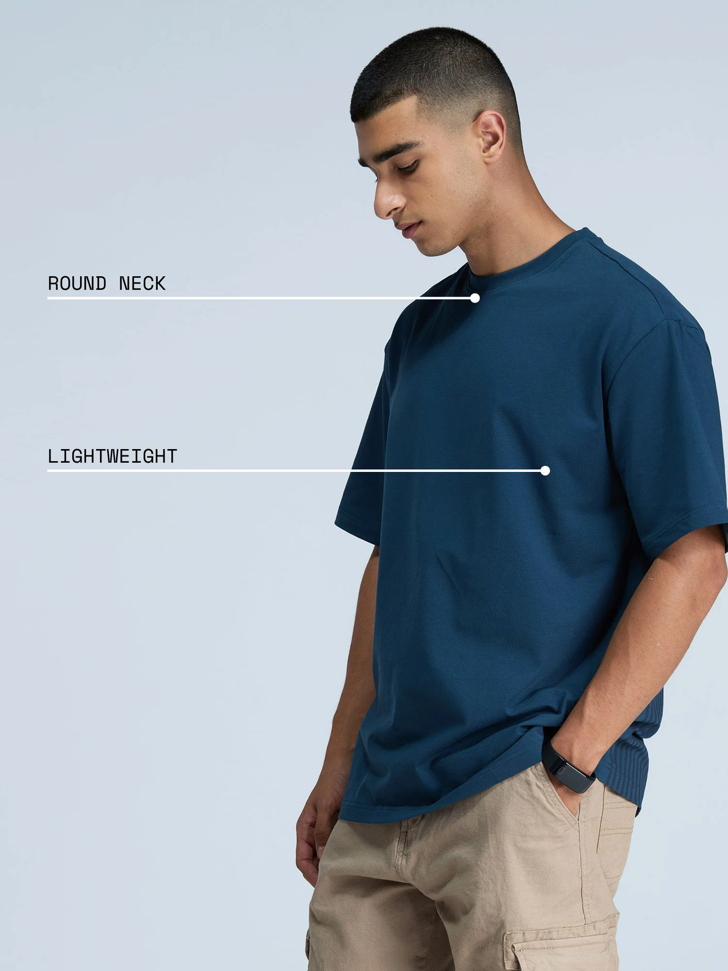Steel Blue Graphic Oversized Tee - Men - Image 5