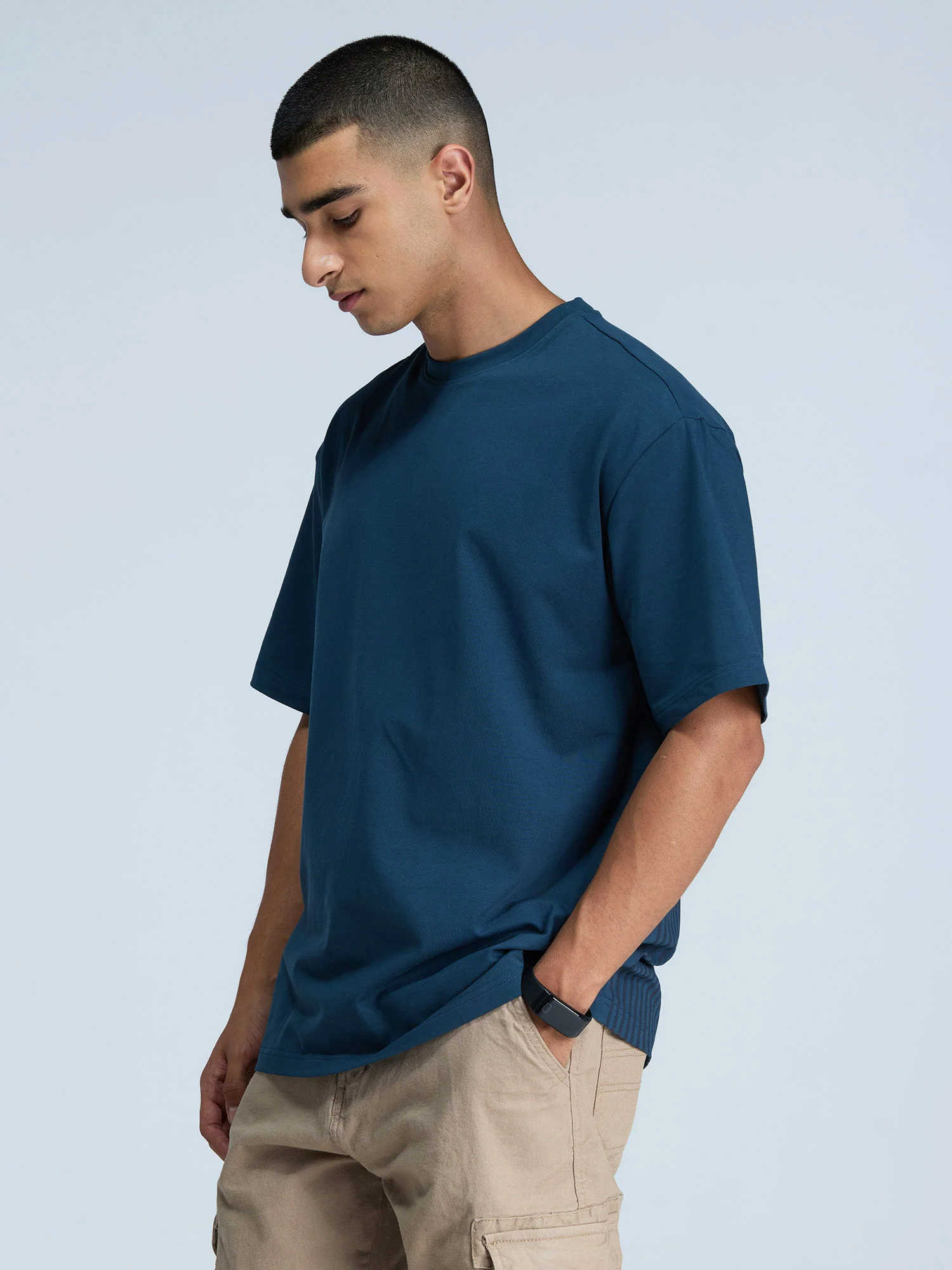 Steel Blue Graphic Oversized Tee - Men - Image 7