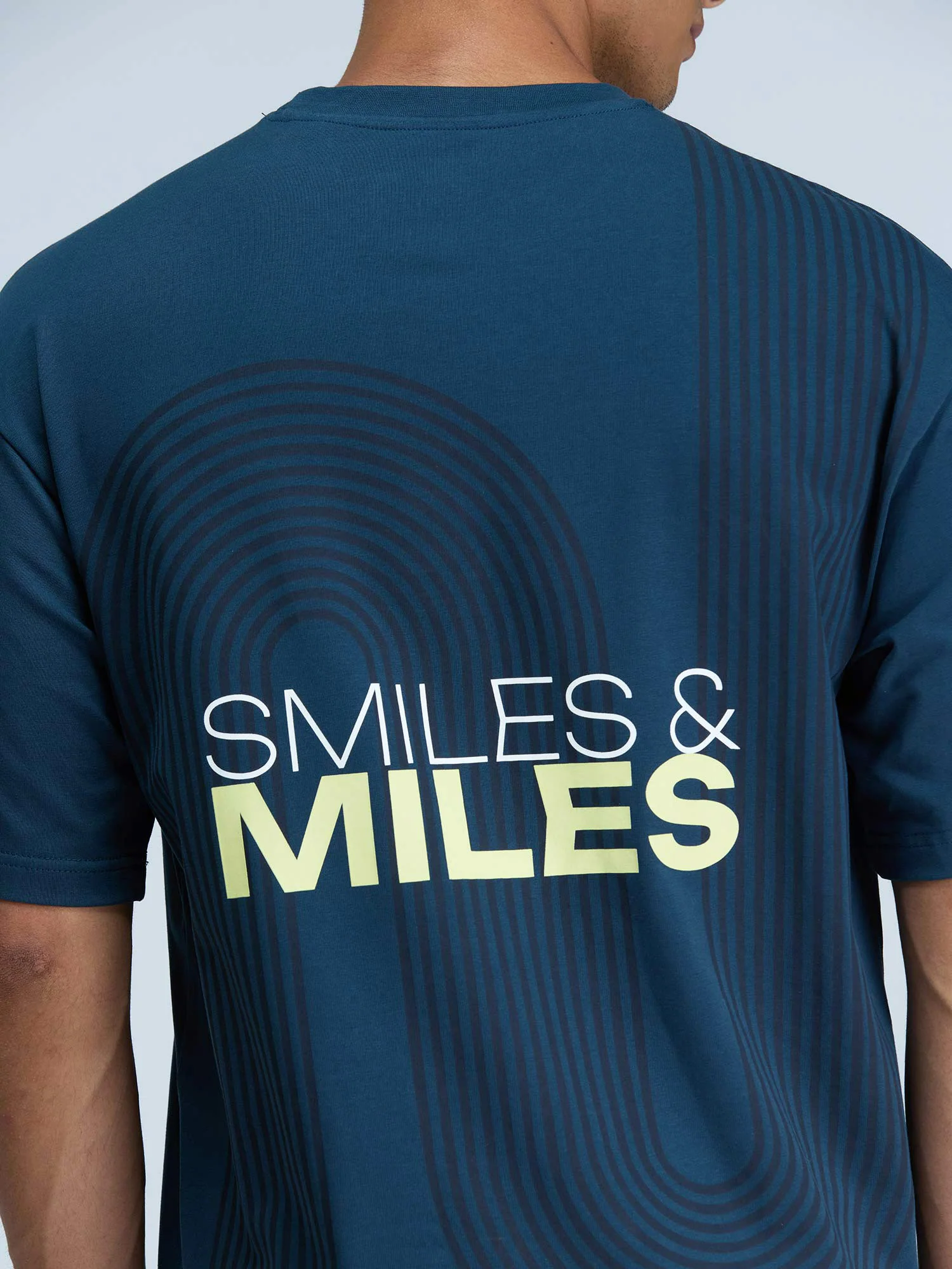 Steel Blue Graphic Oversized Tee - Men - Image 9