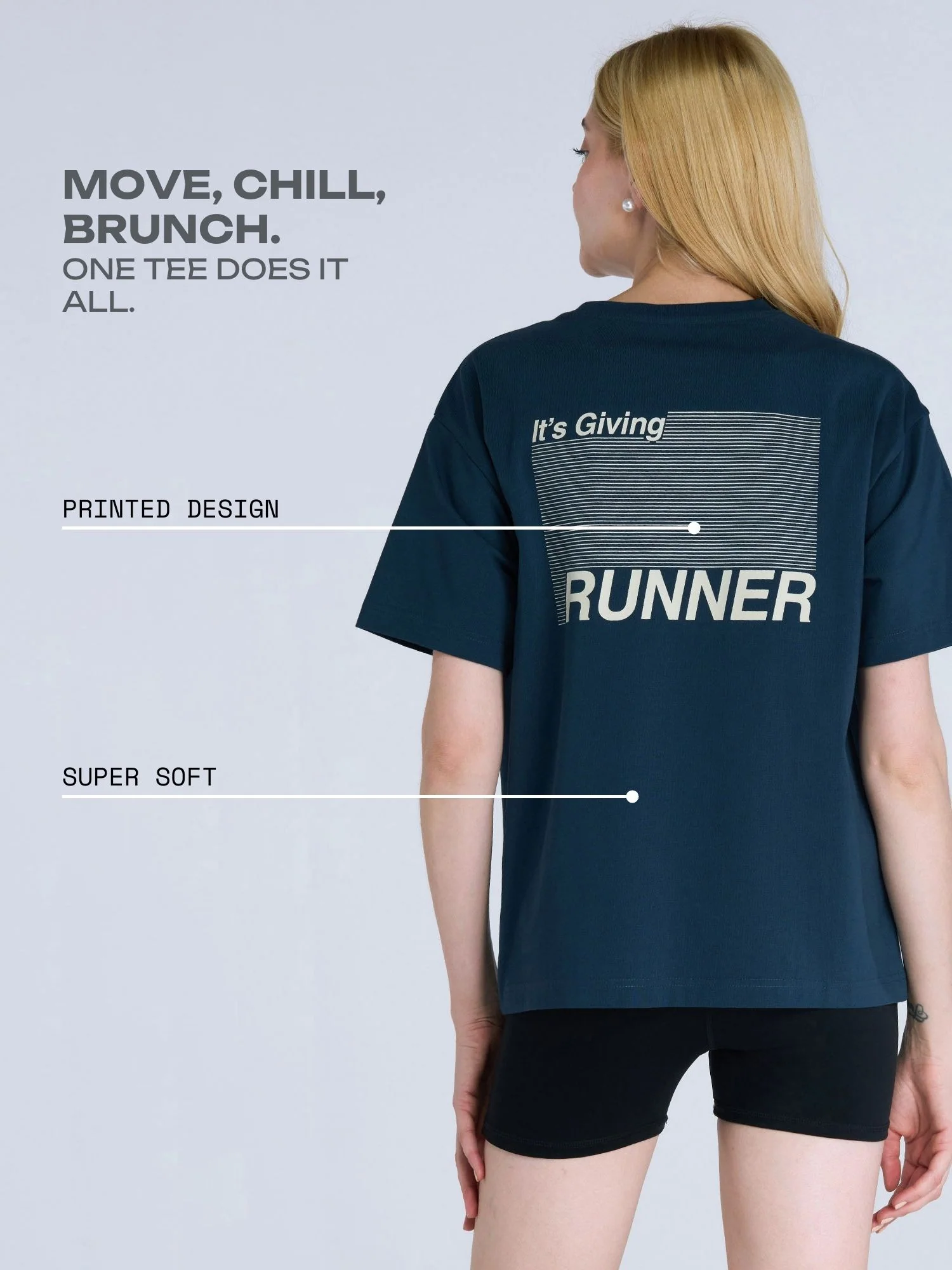 Steel Blue Graphic Oversized Tee - Women - Image 3