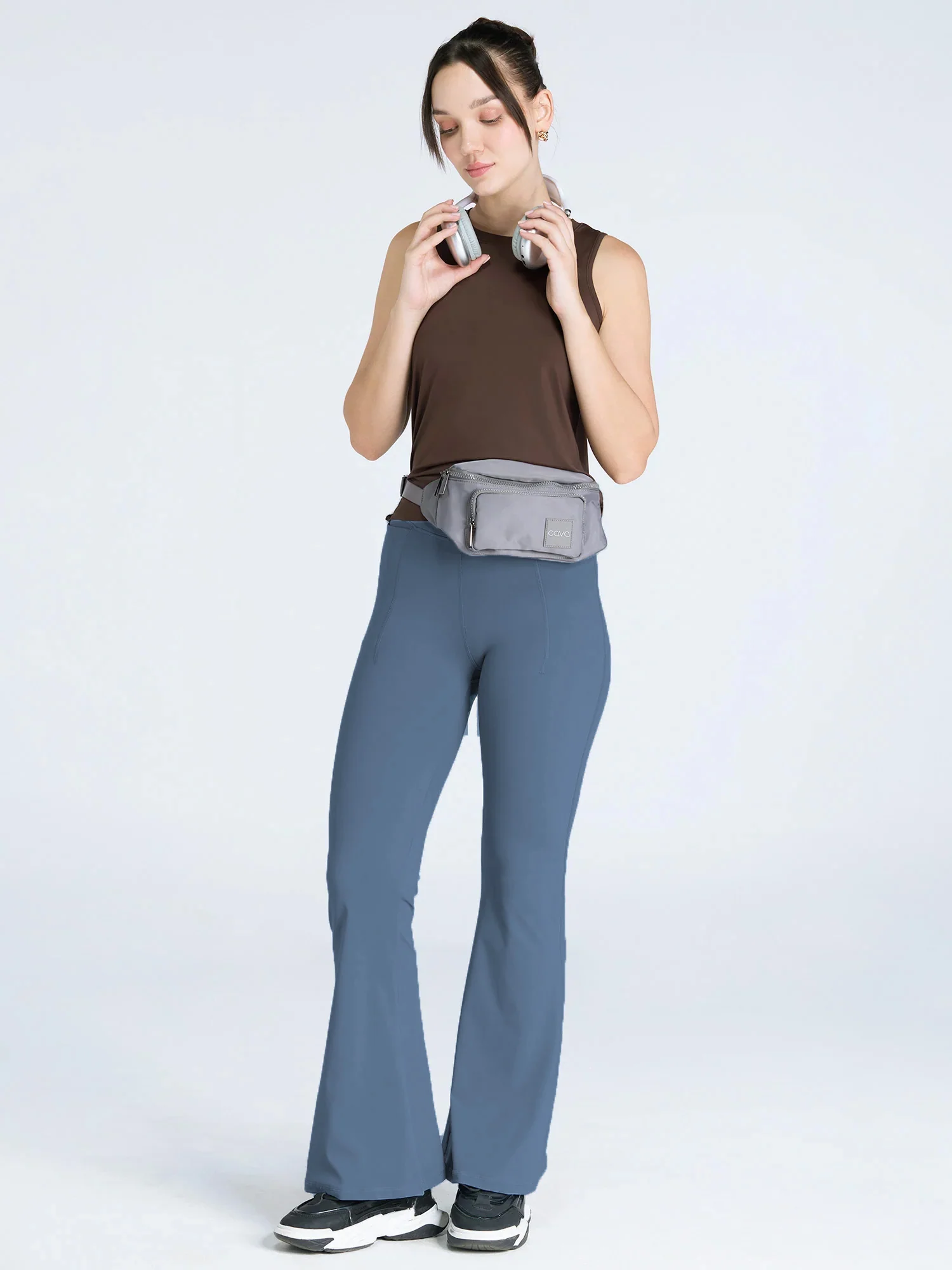 Steel Blue  Hourglass Flared Leggings - Image 11