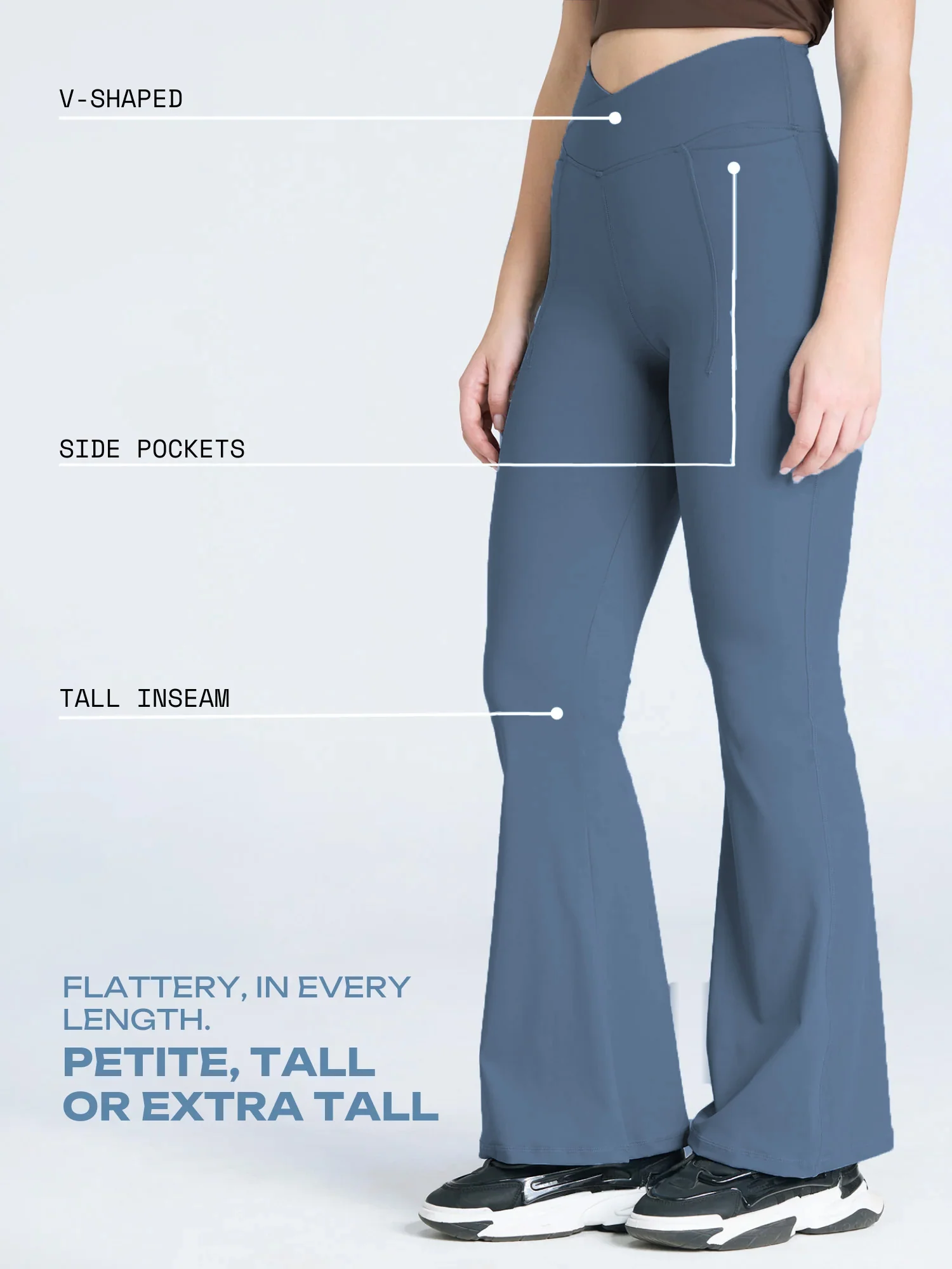 Steel Blue  Hourglass Flared Leggings - Image 12
