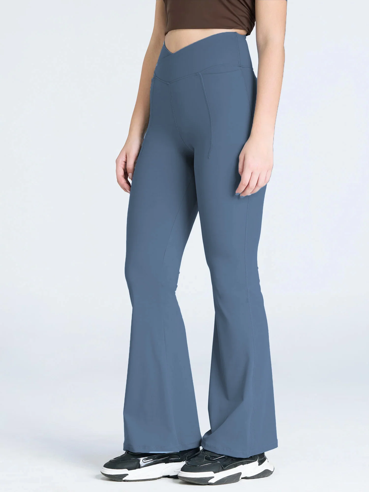 Steel Blue  Hourglass Flared Leggings - Image 17