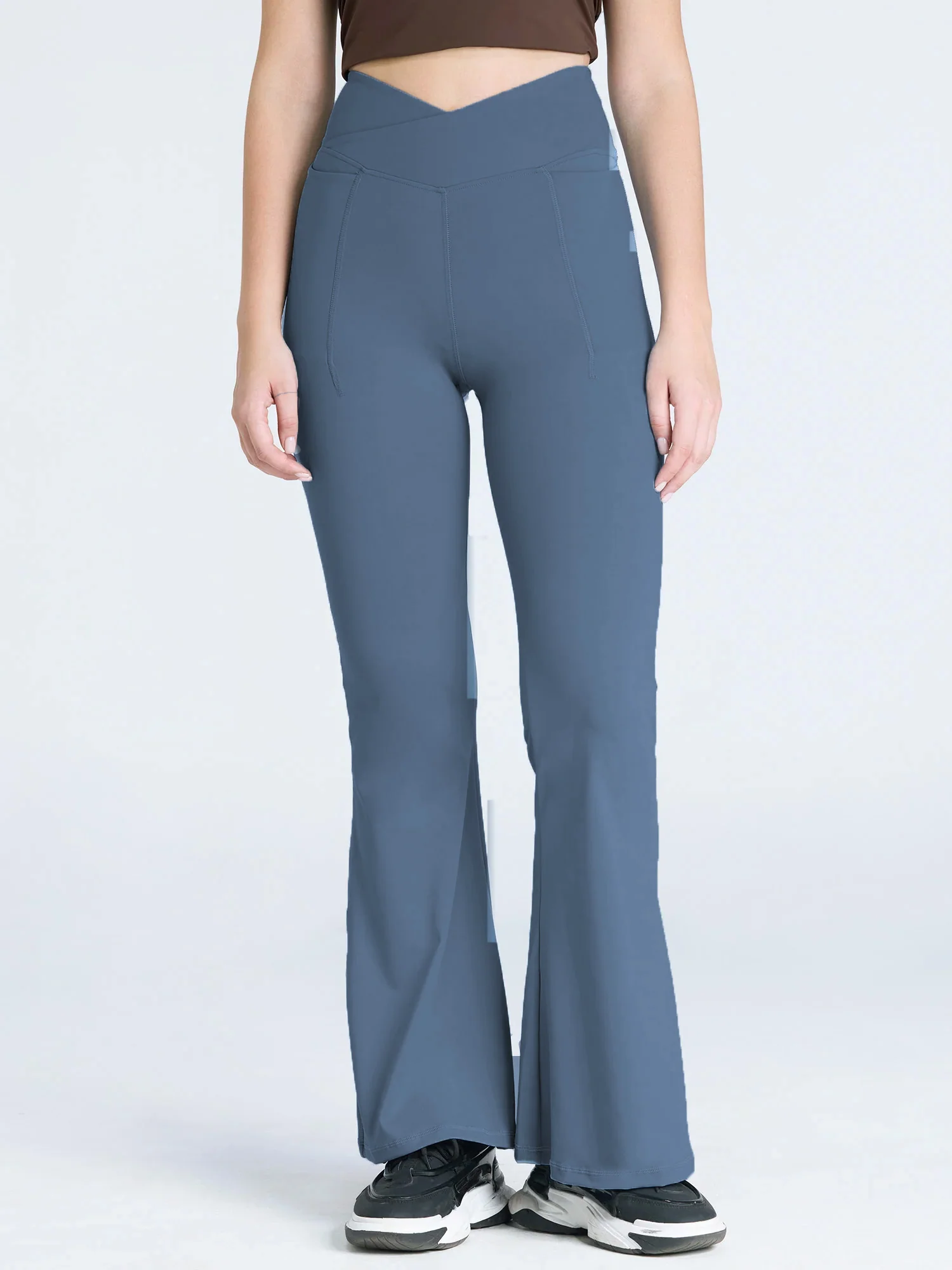 Steel Blue  Hourglass Flared Leggings - Image 25