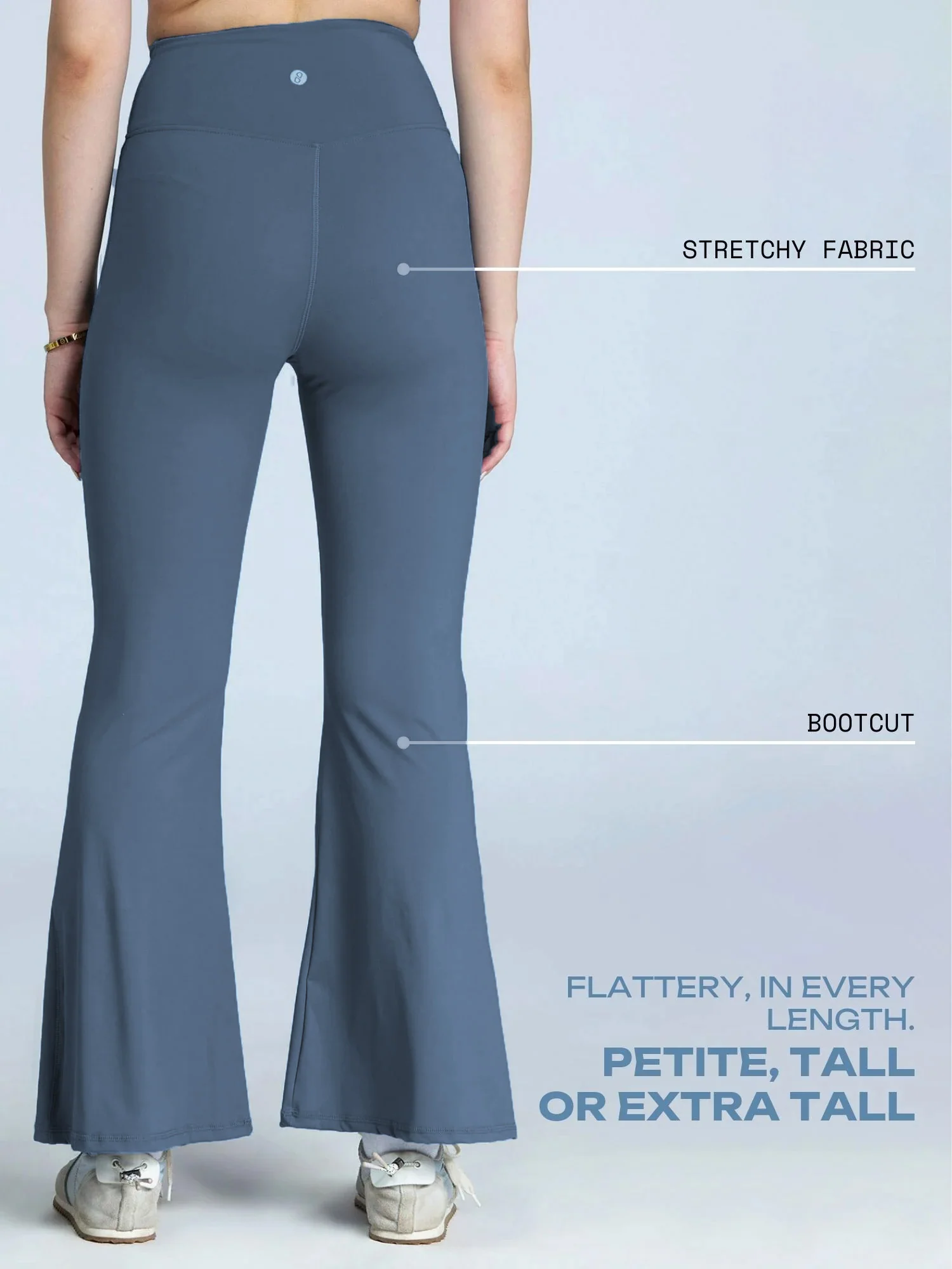 Steel Blue  Hourglass Flared Leggings - Image 3