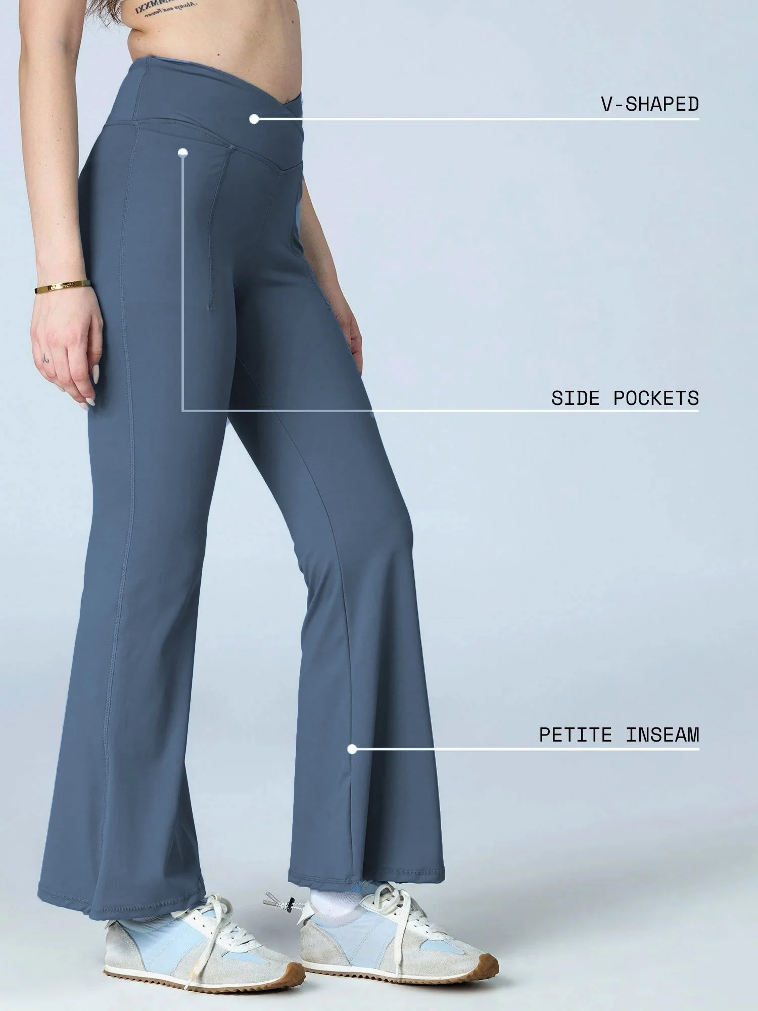 Steel Blue  Hourglass Flared Leggings - Image 4