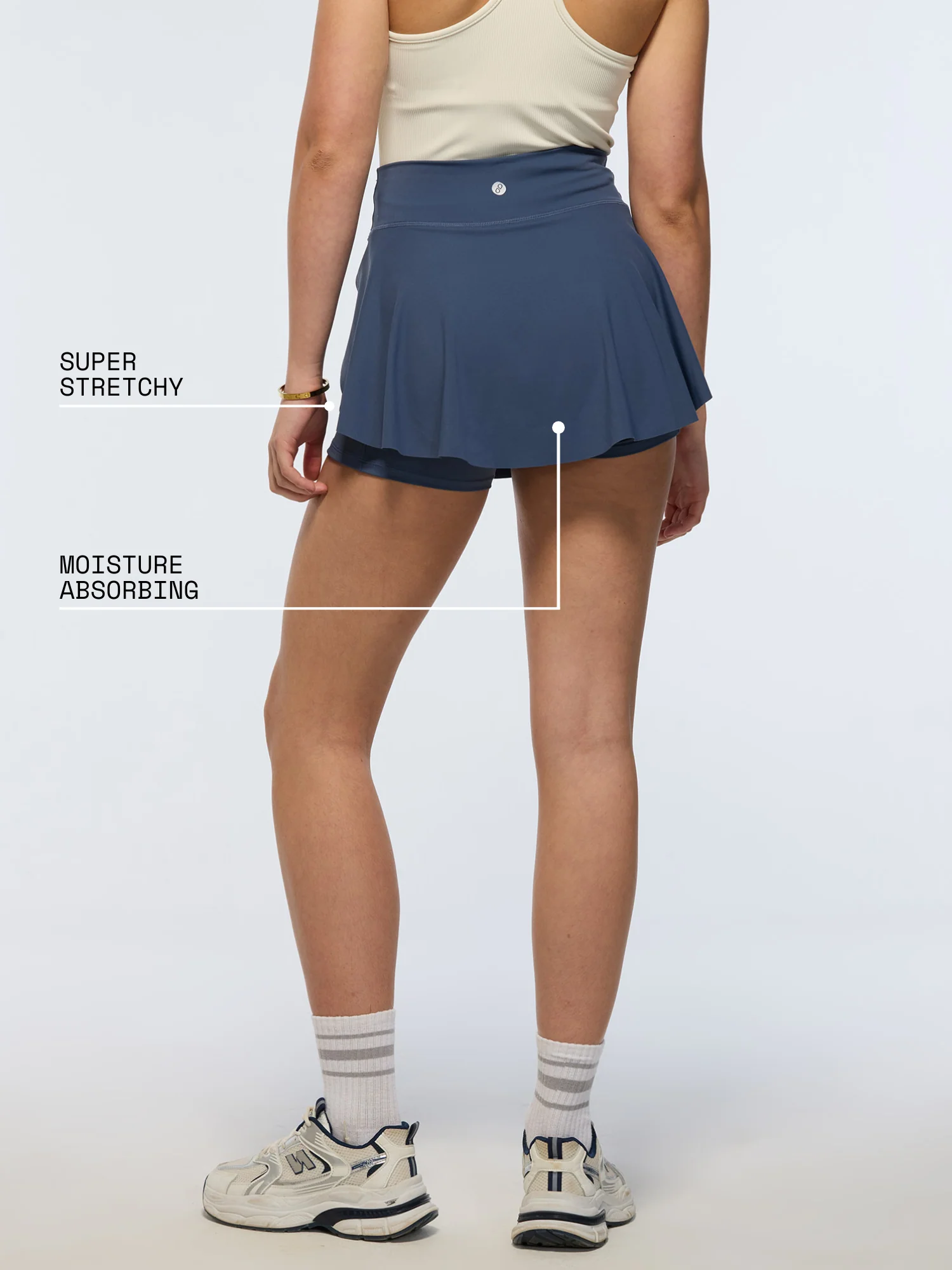 Steel Blue Swirl Tennis Skorts - Image 5